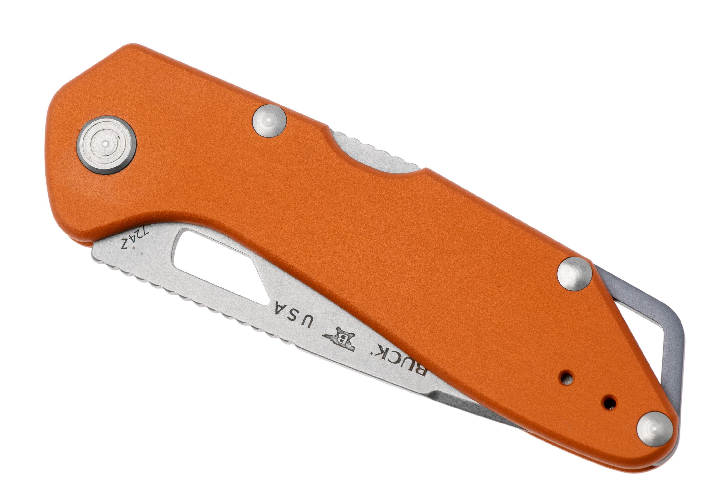 Buck 724 Mustang 0724ORS Bead Blasted 420HC, Orange Aluminum