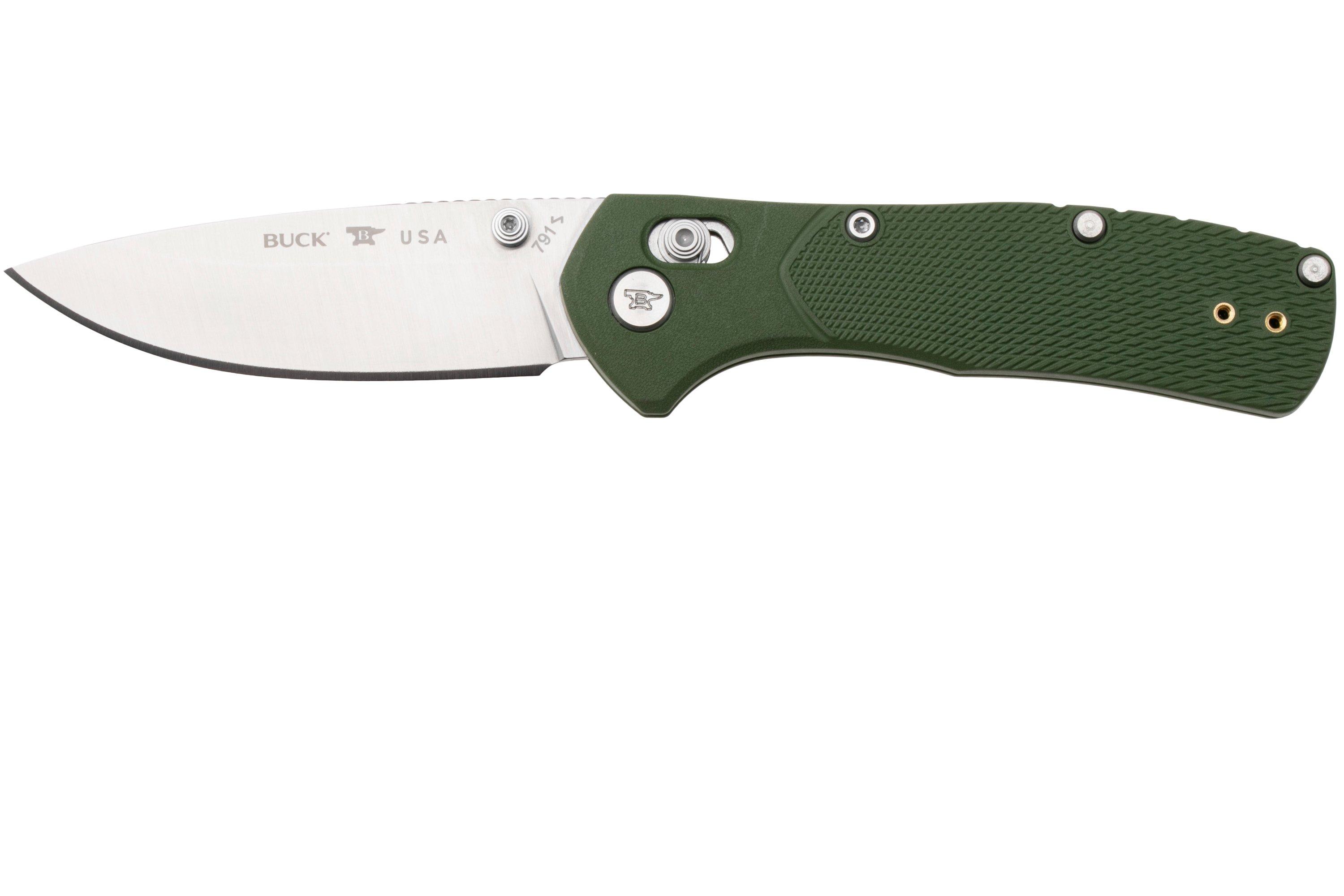 Buck 791 Range Pro 0791GRS1 Satin 154CM, Green FRN, pocket knife ...