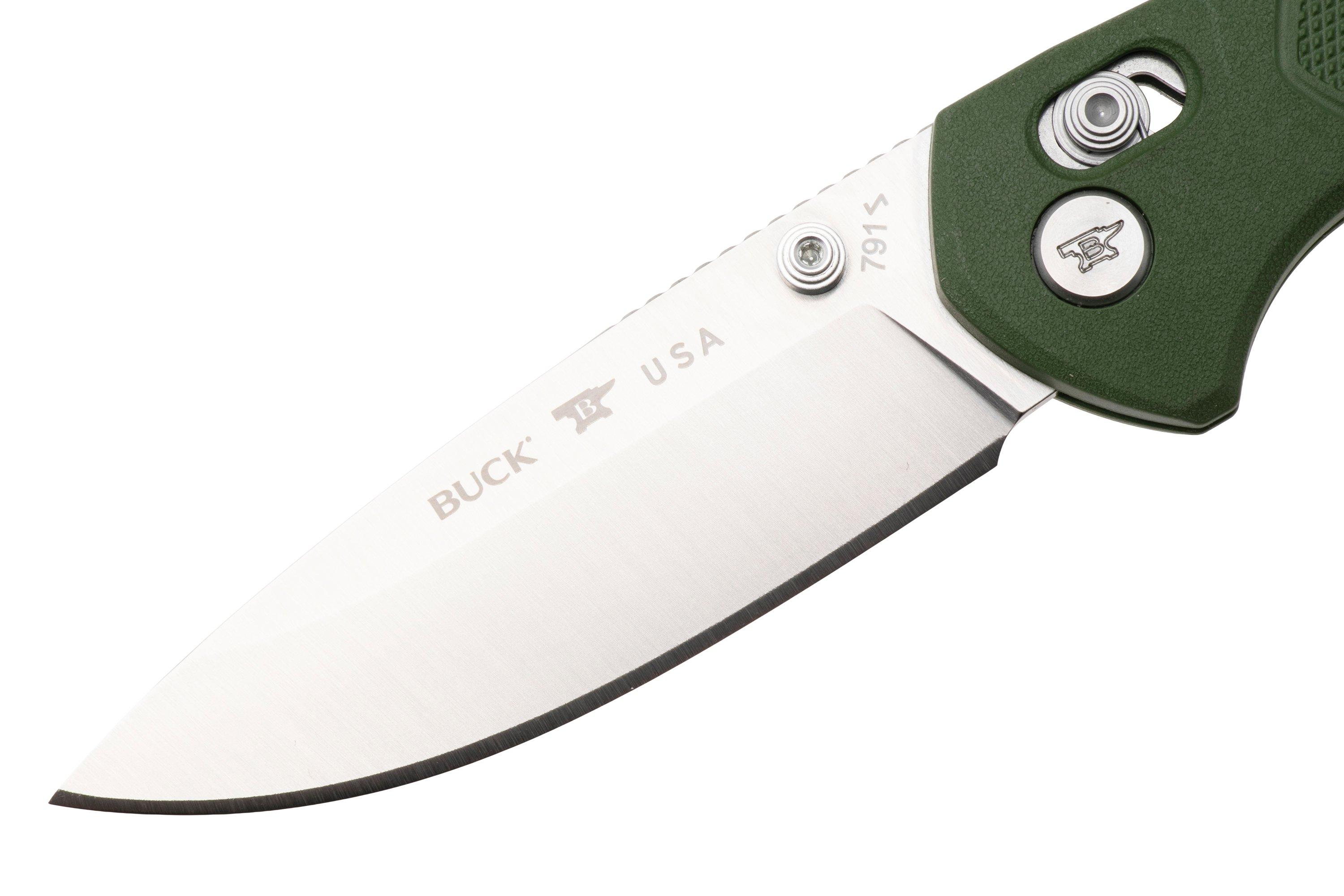 Buck 791 Range Pro 0791GRS1 Satin 154CM, Green FRN, pocket knife ...