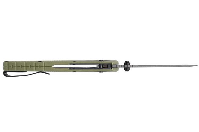 Image for Buck 797 Range Pro Ops 0797GRS1 Gray Cerakote 154CM, Green FRN, pocket knife
