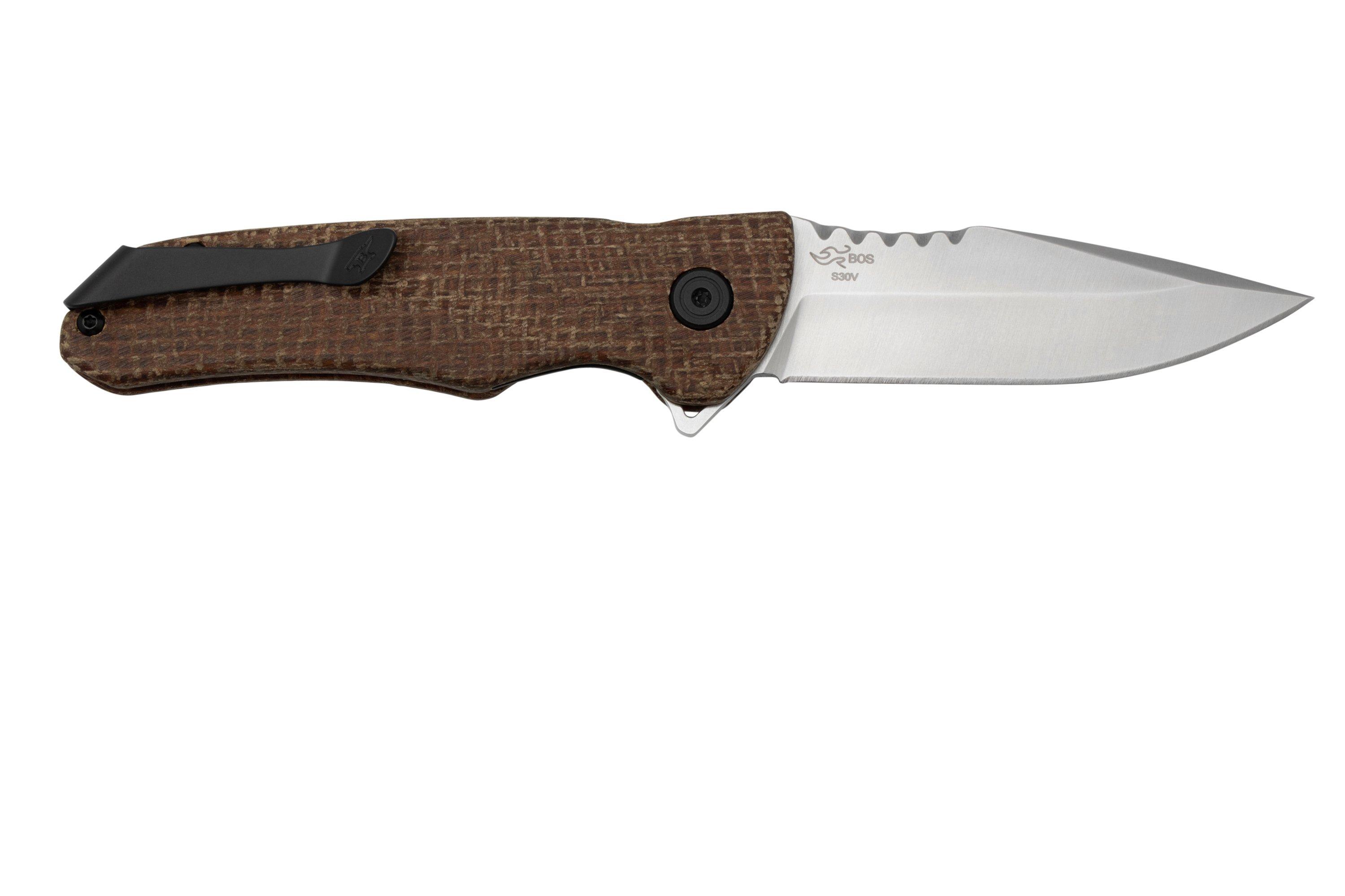 Buck Sprint Pro Natural Micarta Folding Knife - Smoky Mountain Knife Works