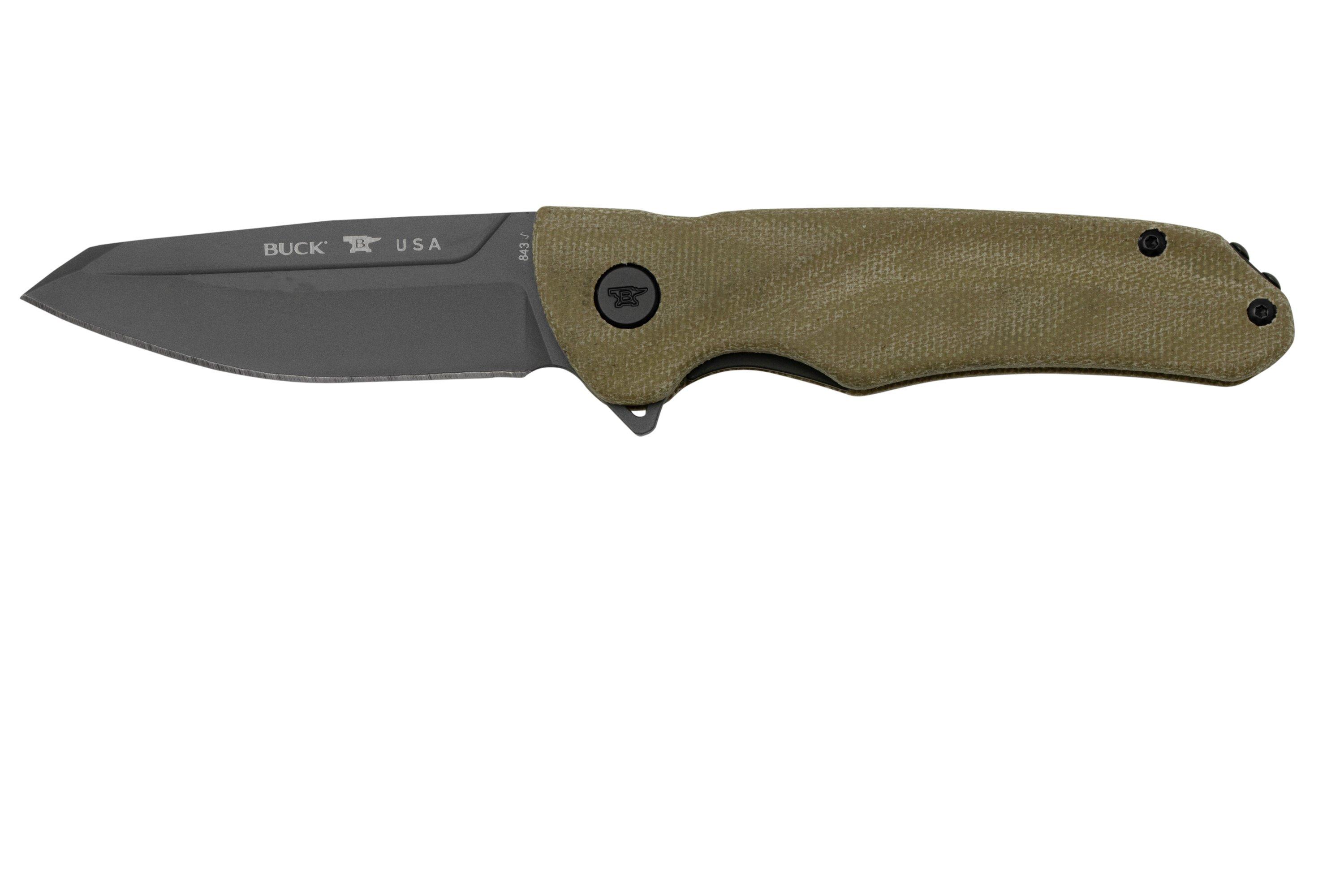 Buck Sprint Ops 0843GRS Green Canvas Micarta, pocket knife