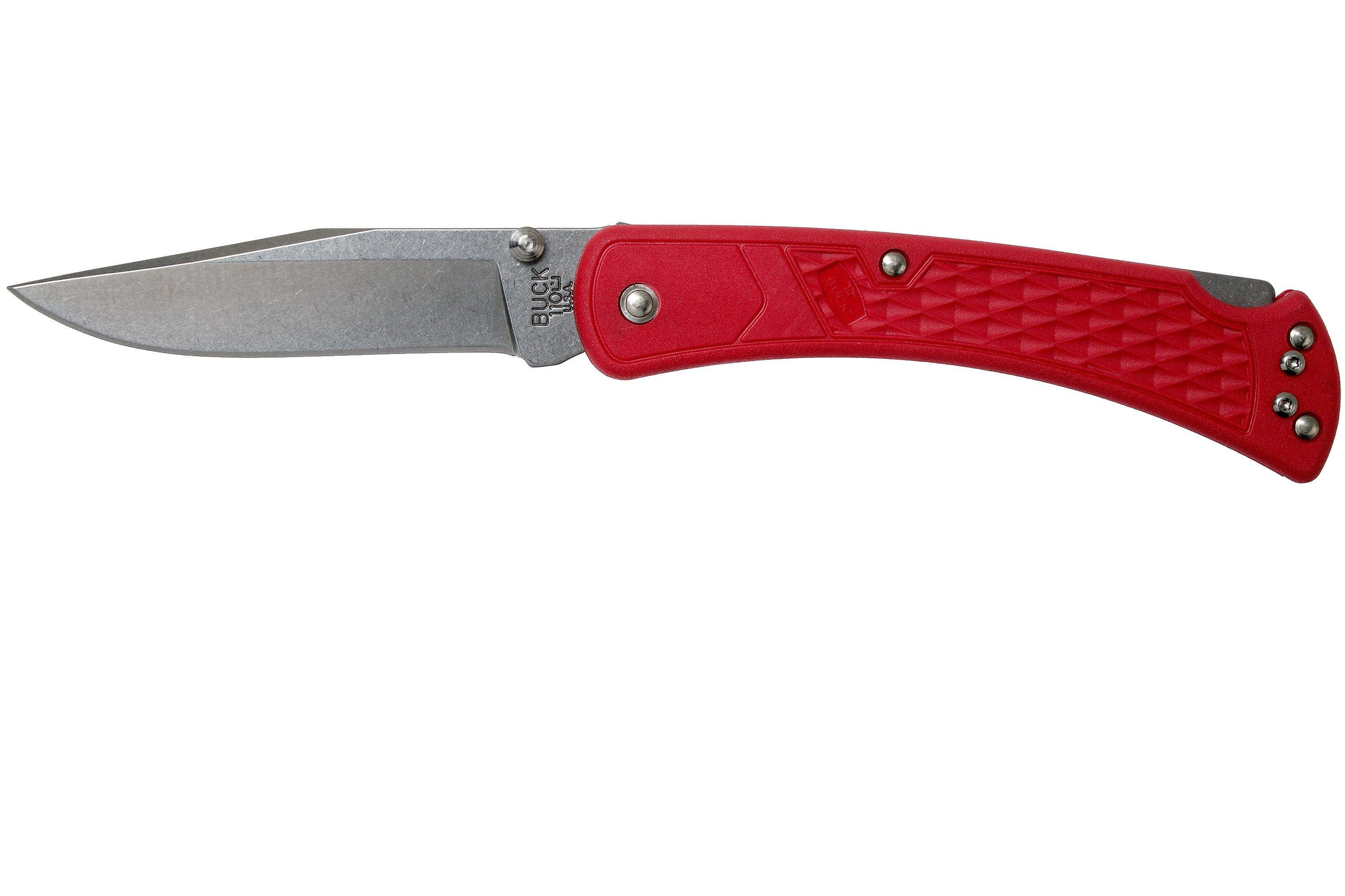 Buck 110 Slim Knife Select Red 0110RDS1 pocket knife Advantageously