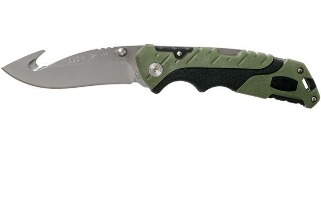 Buck Folding Pursuit Large Guthook Green Drop Point Hunting Knife 660GRG