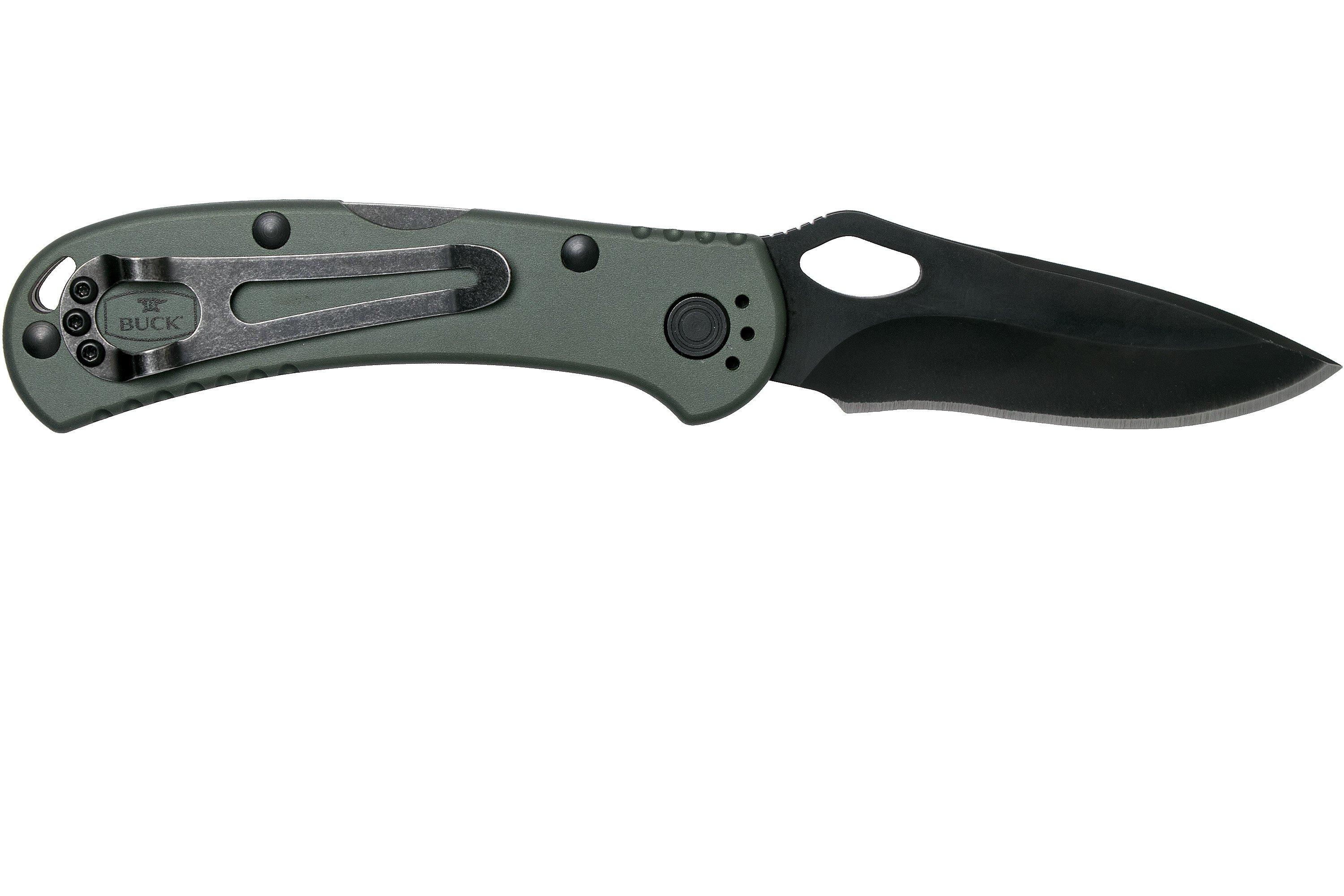 Buck 722 Spitfire 0722ODS2-B plain edge, green | Advantageously ...