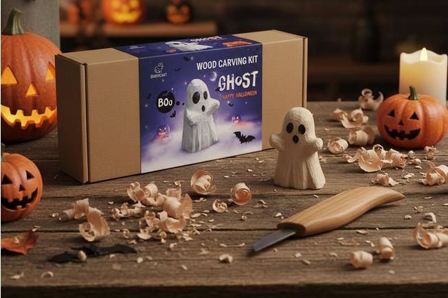 Obraz dla Zestaw do rzeźbienia w drewnie BeaverCraft DIY Halloween Kit