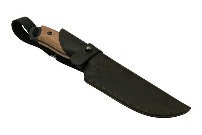 BSH1 Dune – Carbon Steel Bushcraft Knife Walnut Handle with Leather Sheath