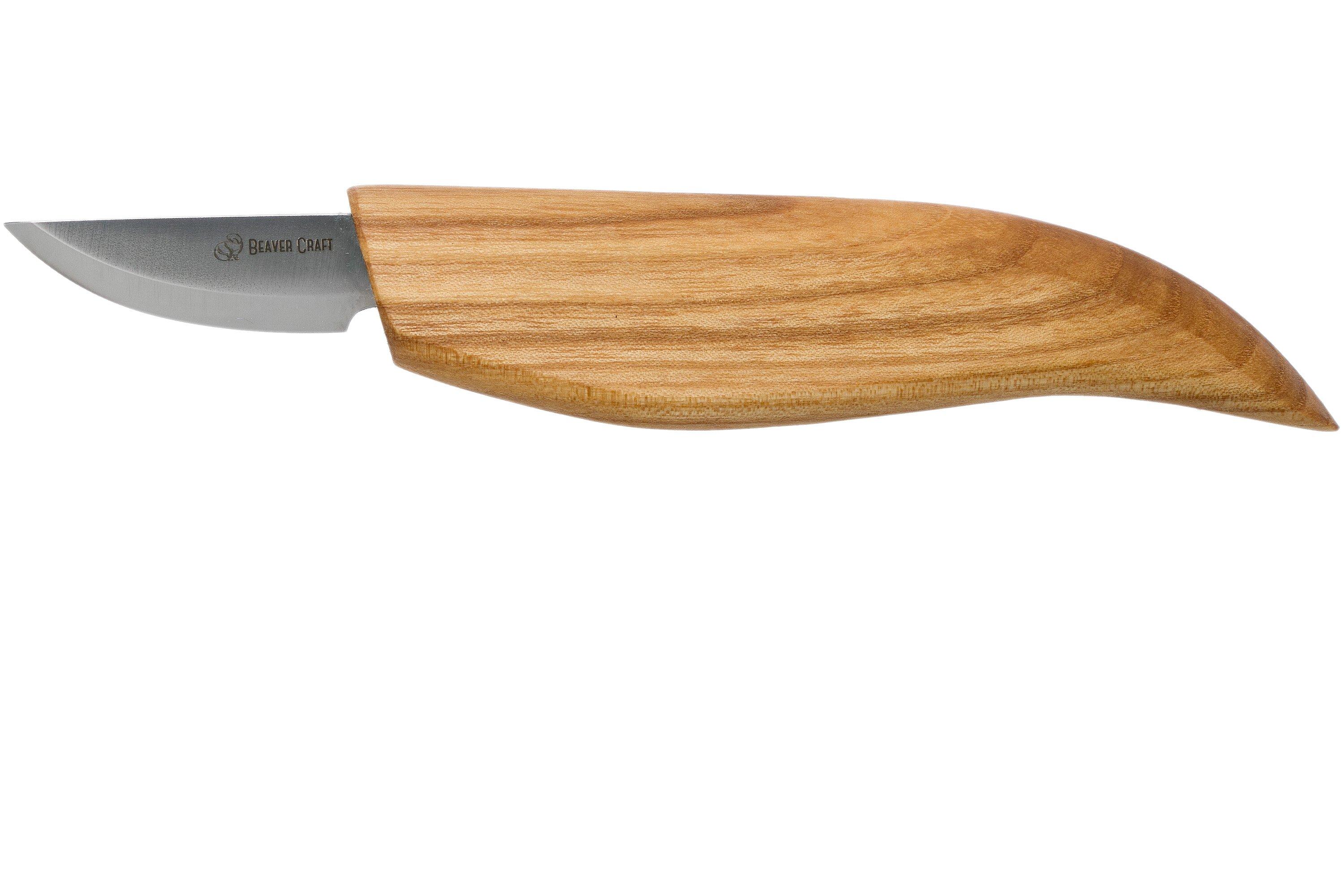 BeaverCraft Houtsnijmes C1M Klein Sloyd-mes Houtsnijmessen Gereedschap voor beginners Koolstofstalen Scandi Grind-mes Beginners Houtsnijgereedschap