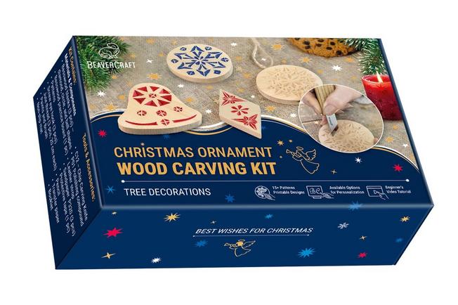 Bild für BeaverCraft DIY13 Chip Carving Kit Christmas Ornaments, Holzschnitzset