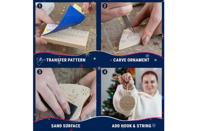 Bild für BeaverCraft DIY13 Chip Carving Kit Christmas Ornaments, Holzschnitzset