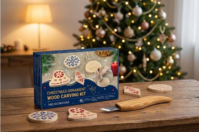 Bild für BeaverCraft DIY13 Chip Carving Kit Christmas Ornaments, Holzschnitzset