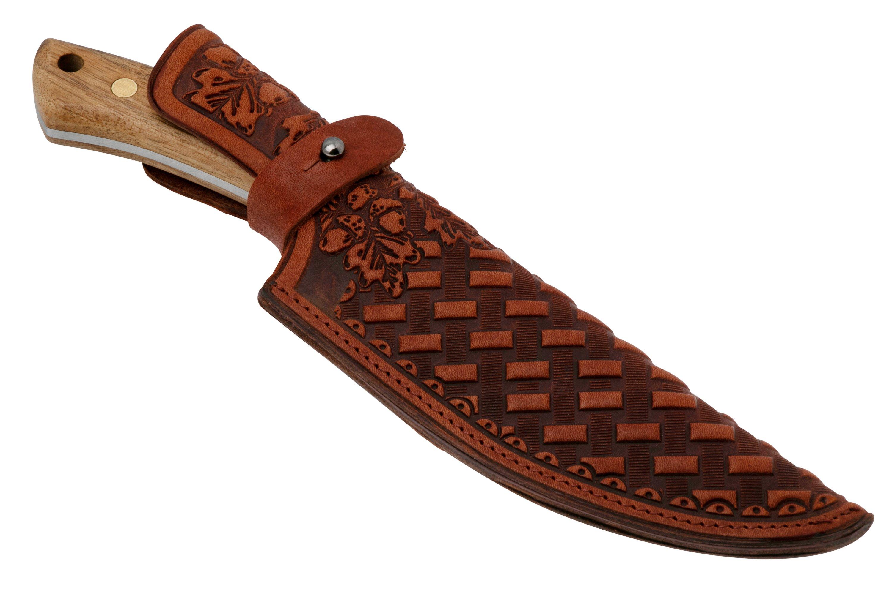 BeaverCraft Cuir à Décaper Strop Pour Aiguiser Les Couteaux LS2P1 - Kit D' Affûtage De Couteaux 8 X 20 Cm - Aiguiseur De Couteaux Avec Affûtage Ensemble De Pâte à Polir Strop - Double Face