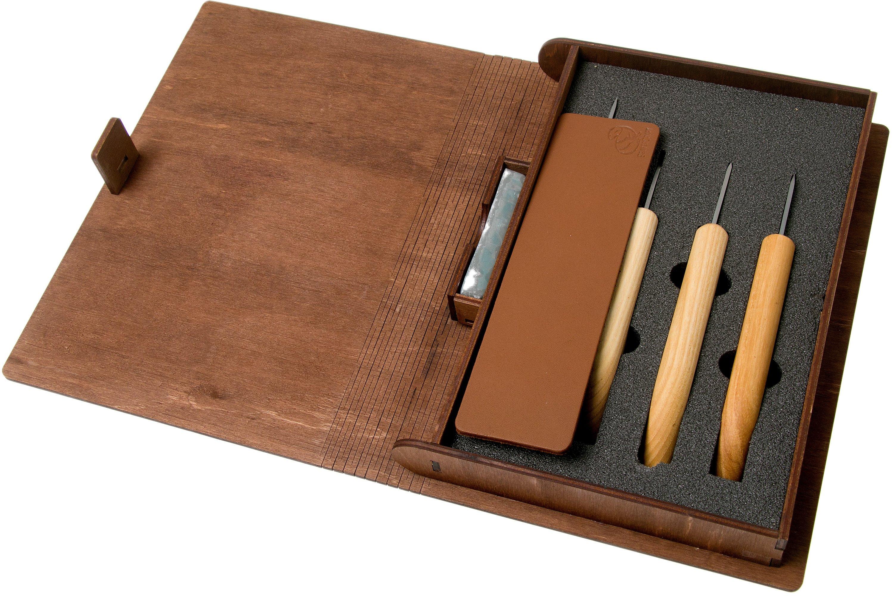 BeaverCraft Spoon Carving Set of 4 S19 Book, wood carving set with