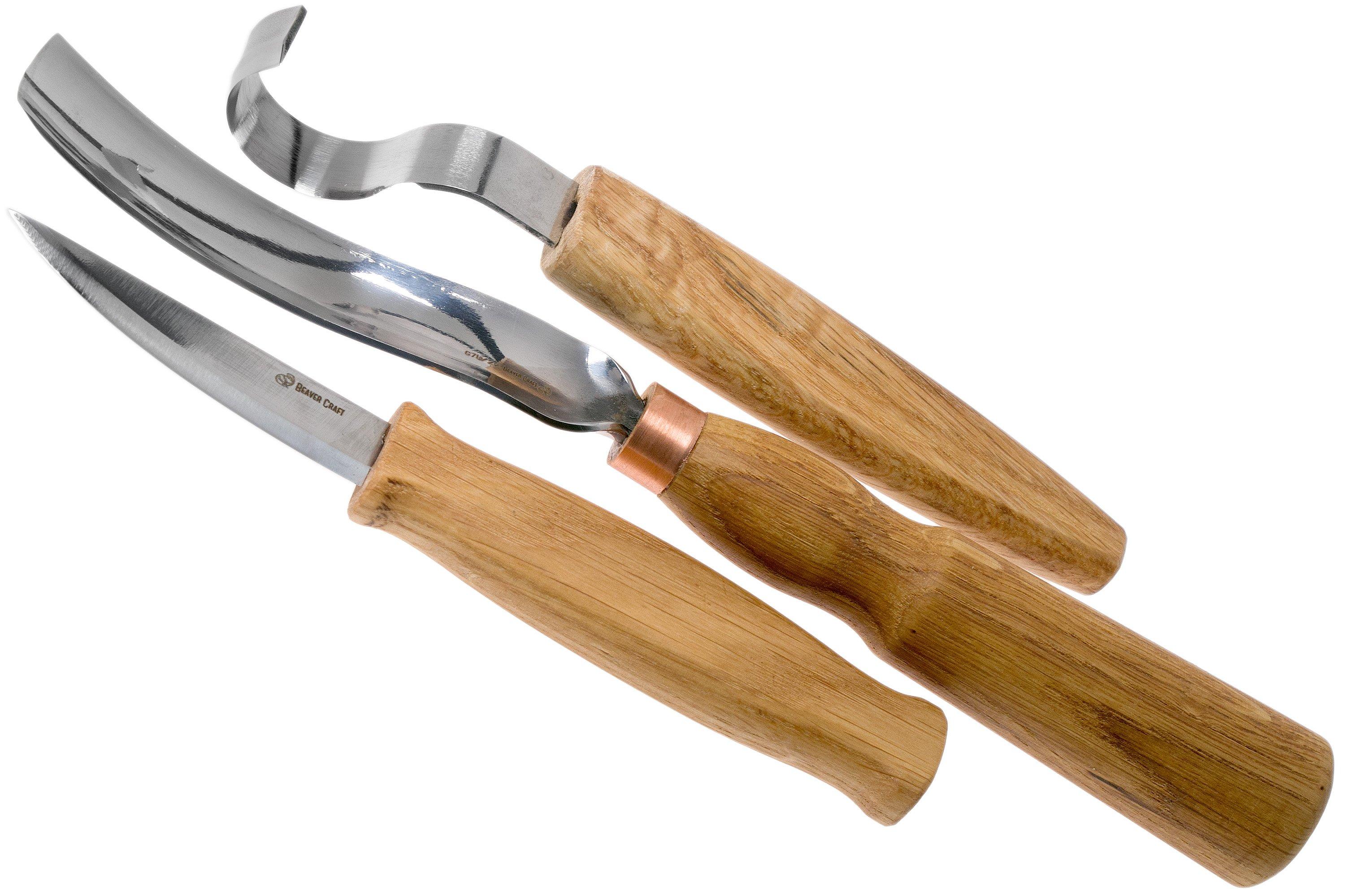 BeaverCraft BB2 Kit Intaglio Cucchiai - 4 Grezzi In Tiglio, Ciliegio, Gelso E Noce, Blocchi Legno Non Finiti