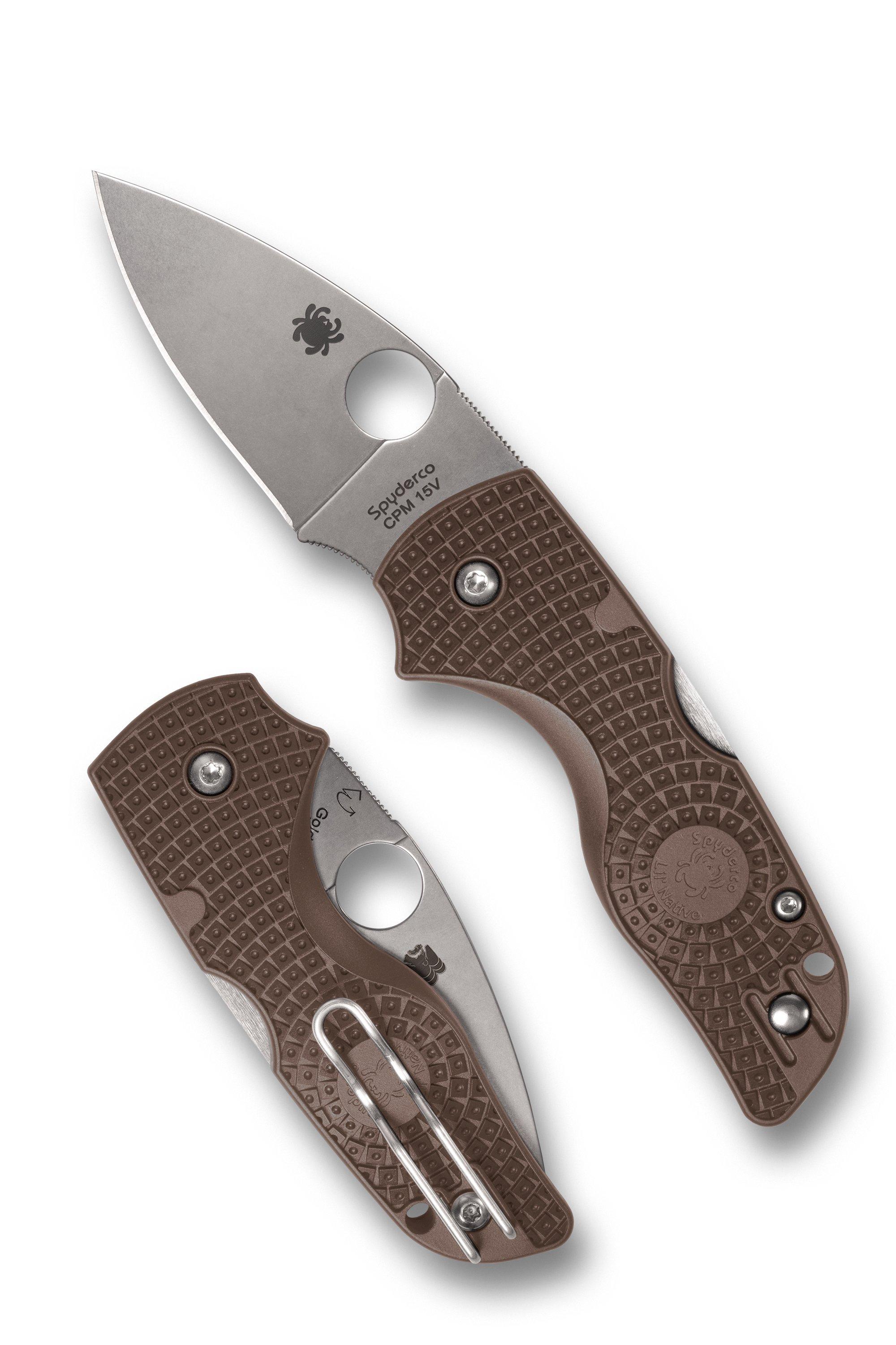Spyderco Lil’ Native Lightweight CPM 15V Brown C230PD15V Sprint Run
