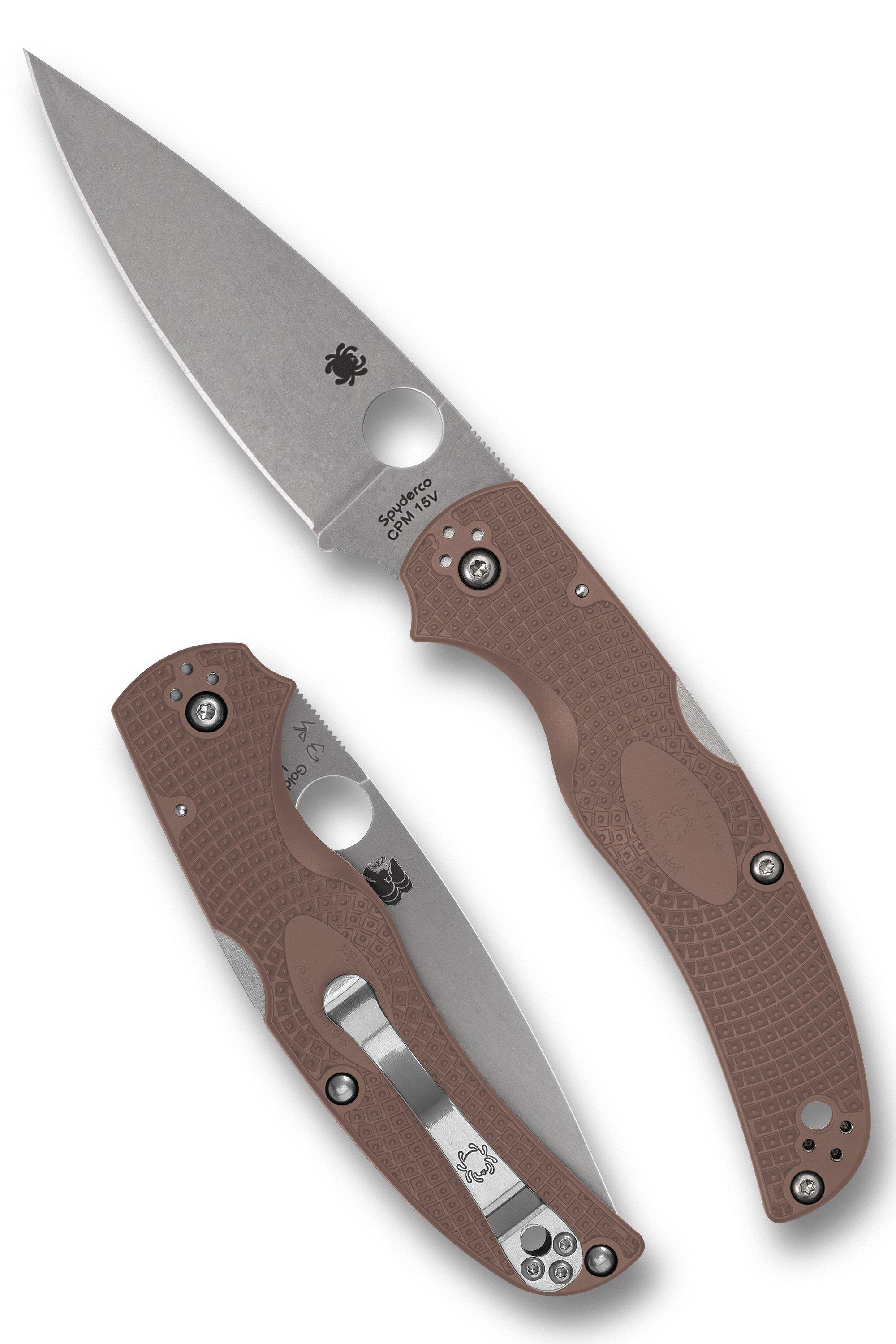Spyderco Native Chief Lightweight CPM 15V Brown C244PD15V Sprint Run