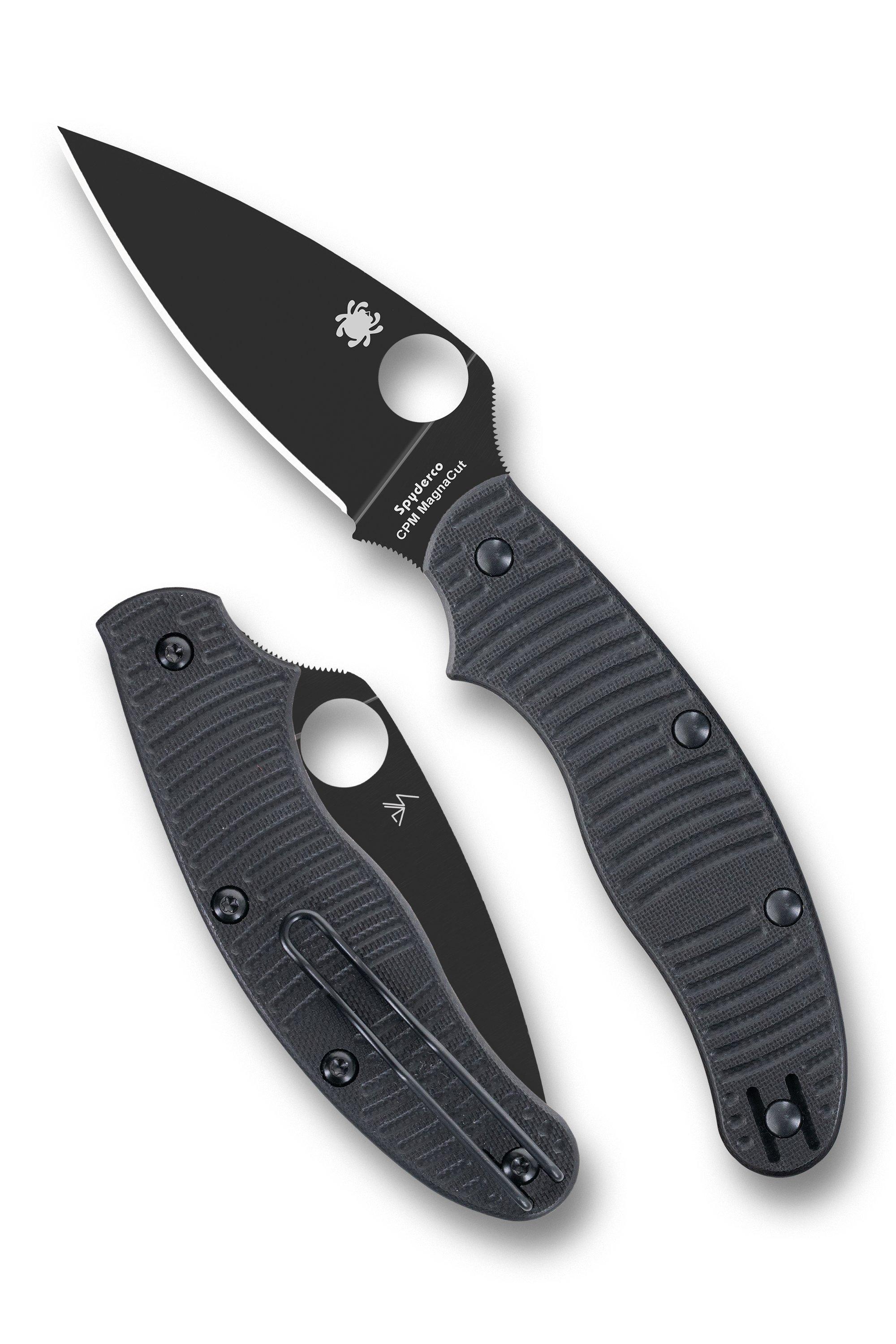Spyderco UK Penknife Salt Black DLC CPM MagnaCut, Black G10 C94GMCBKP
