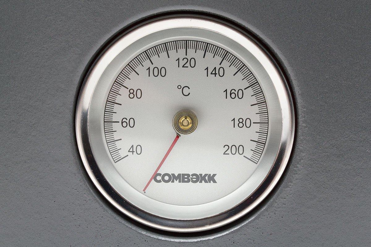 Combekk castiron roasting pan with thermometer, 24 cm, grey