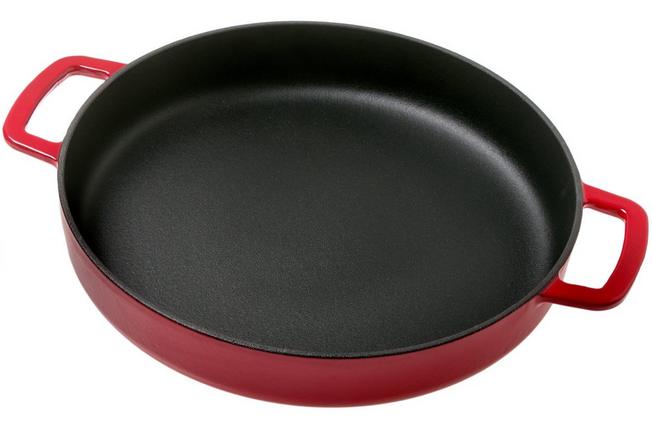 Combekk Sous Chef 192128RD padella con due manici 28 cm, rosso