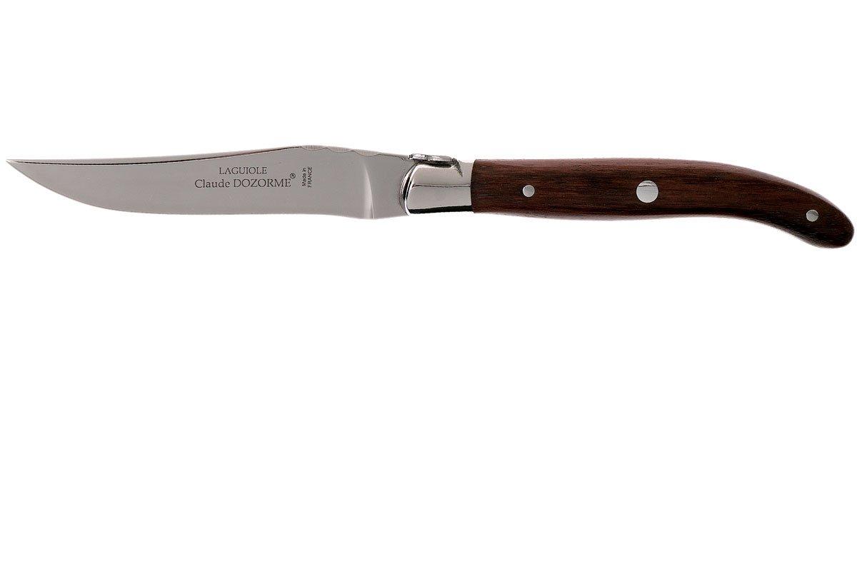 Calebasse Gourde Couteau Laguiole Claude Dozorme à Viande Avec Aiguiseur - Poignée Corne, Coffret Bois, Neuf Couteau De Cuisine Qualité Corne