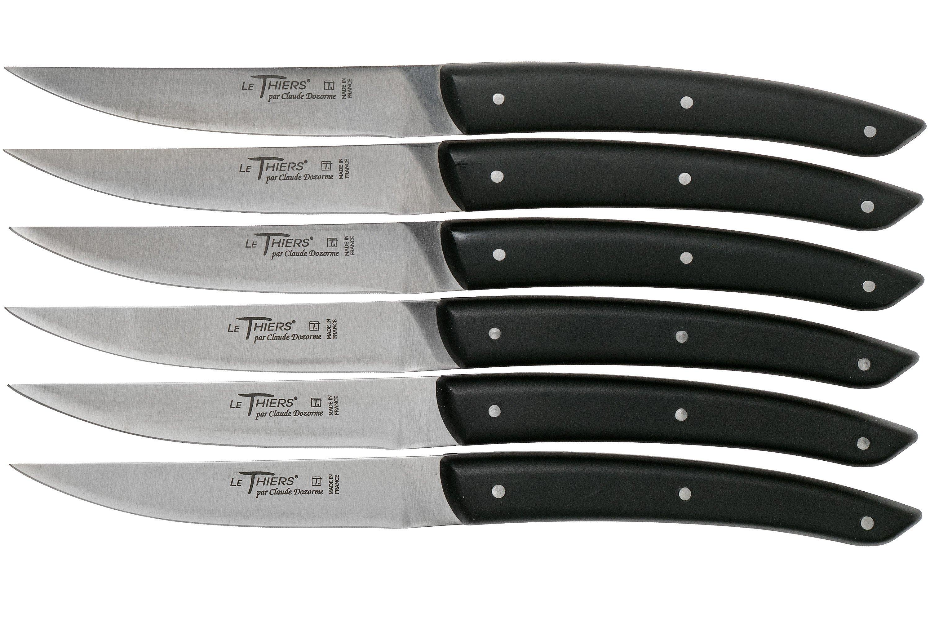 Claude Dozorme Le Thiers steak knife set 6piece, matted black