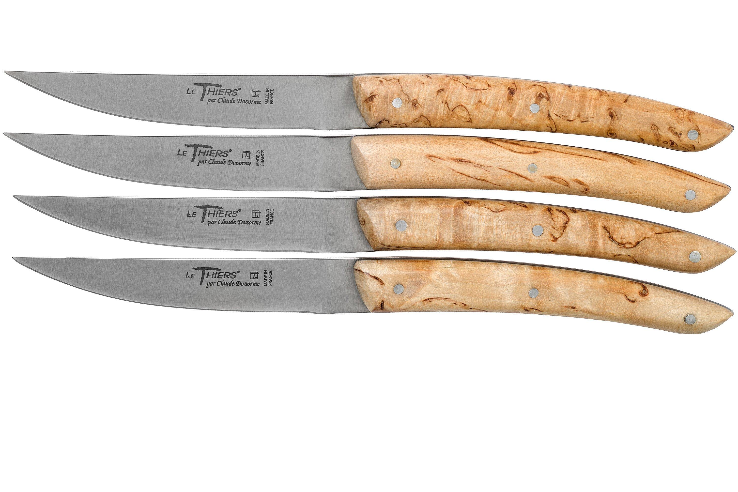 Claude Dozorme Le Thiers steak knife set 4piece, birch wood black