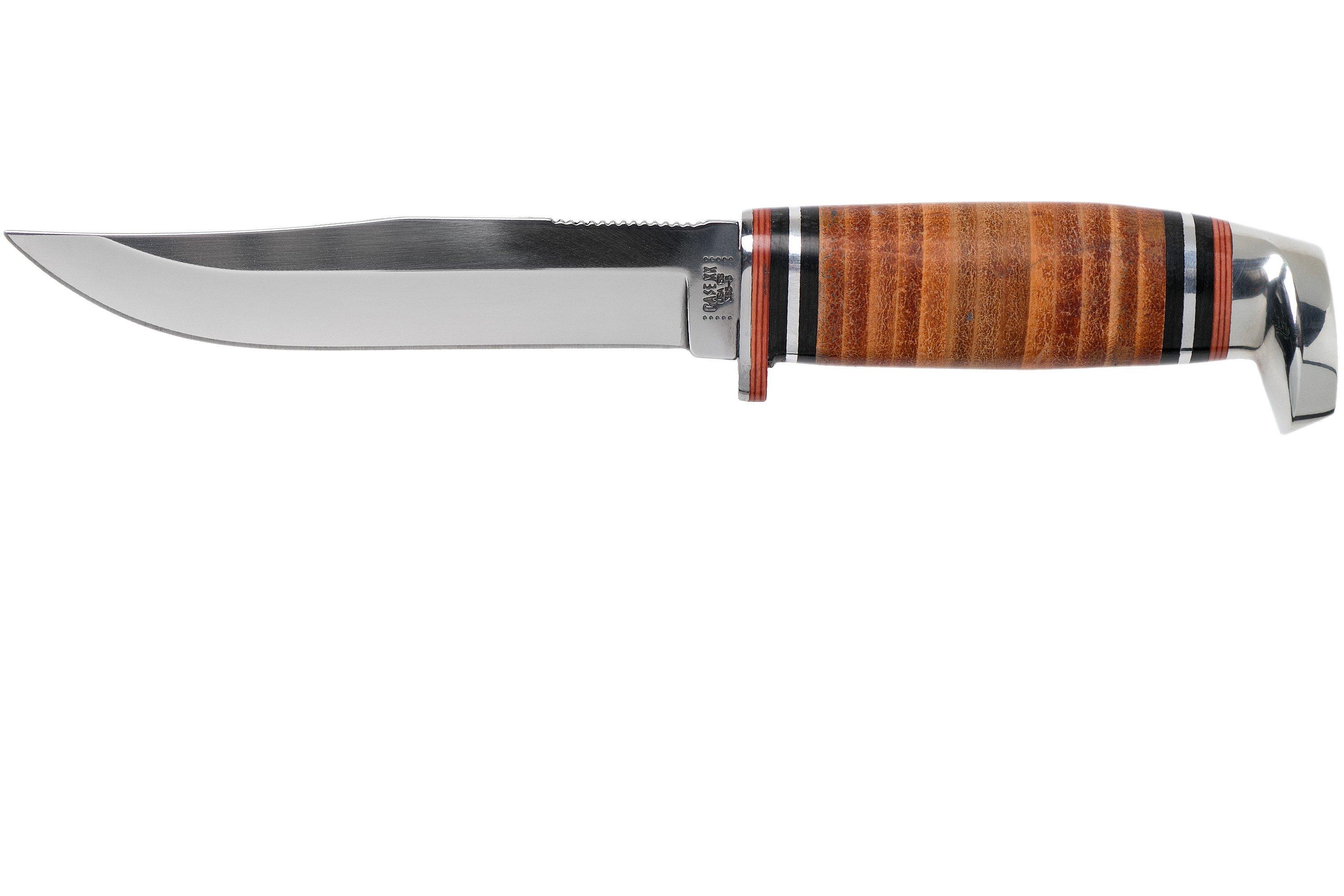 Case Knives Leather 5” Combination Skinner 3655 SS 00385 hunting knife