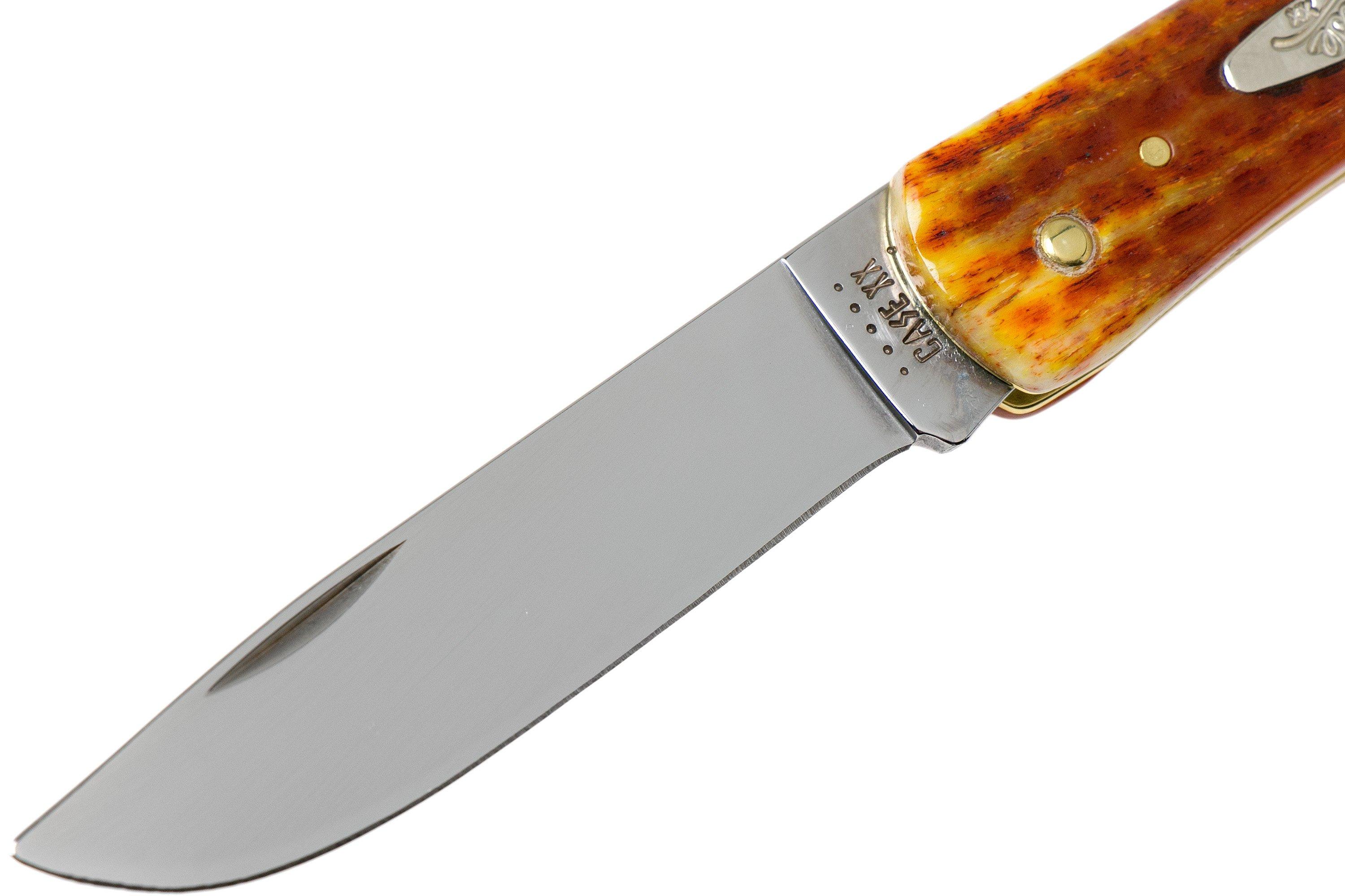 Case Knives Sod Buster Jr Pocket Worn Harvest Orange Bone Corn Cob Jig