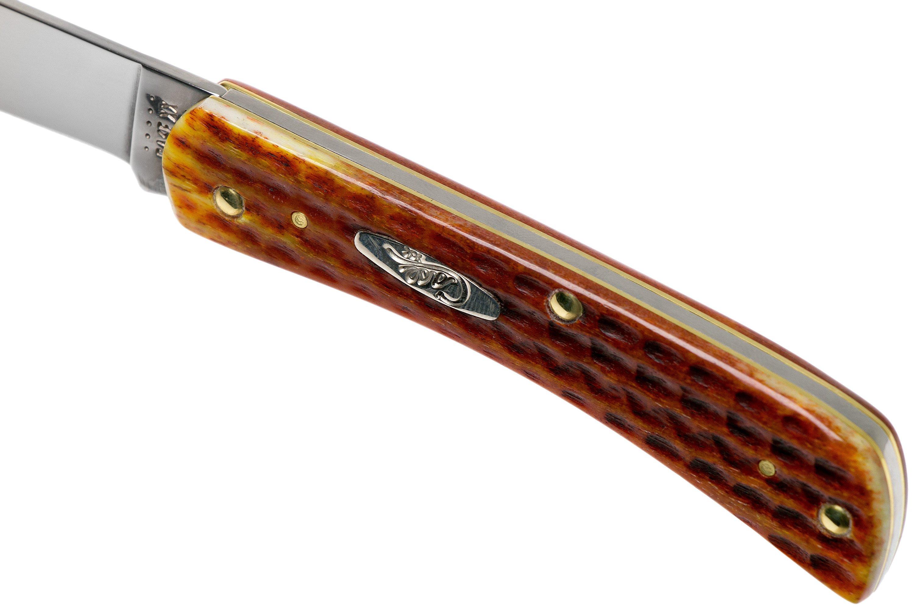 Case Knives Sod Buster Jr Pocket Worn Harvest Orange Bone Corn Cob Jig