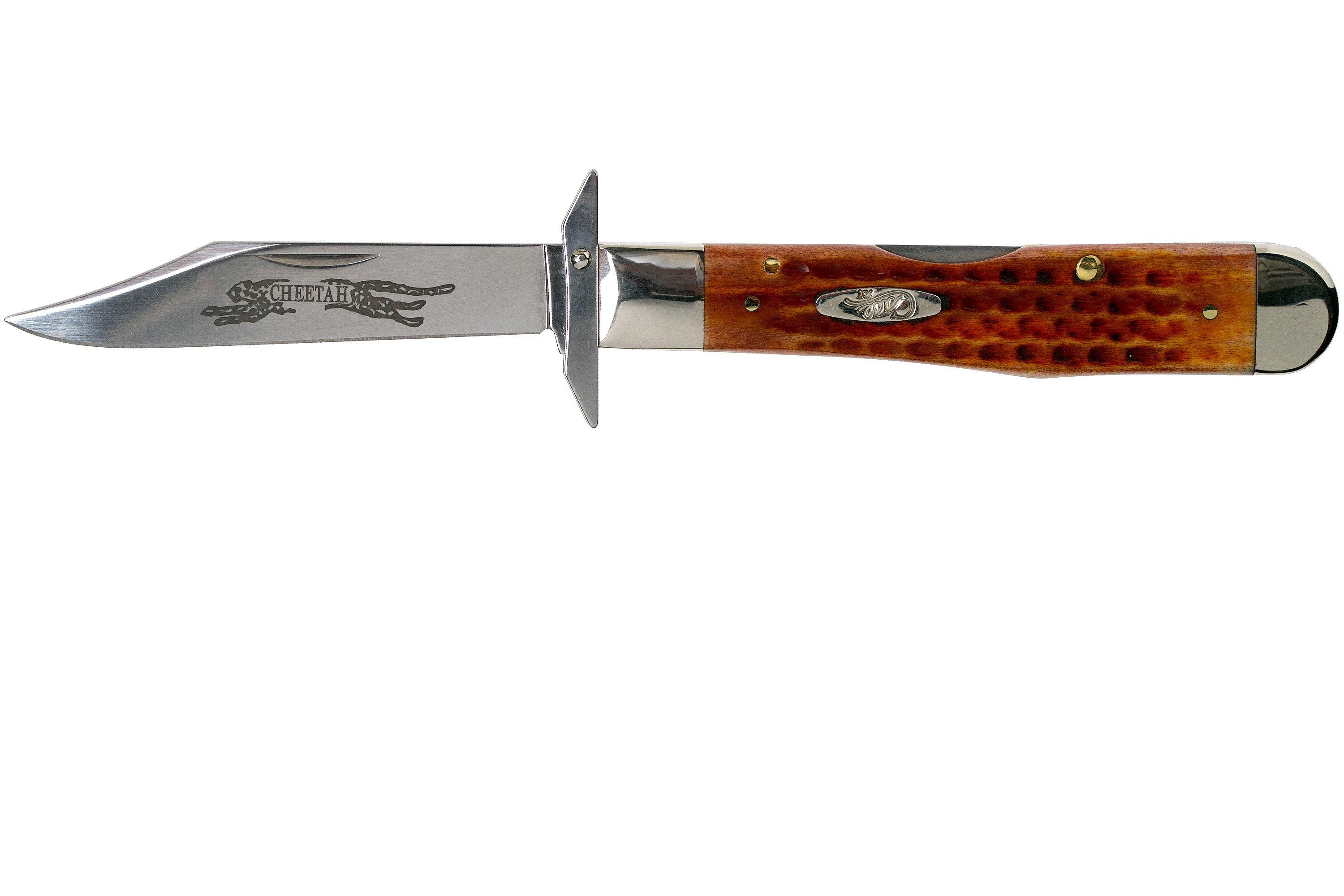 Case Knives Cheetah Pocket Worn Harvest Orange Bone Corn Cob Jig 07399