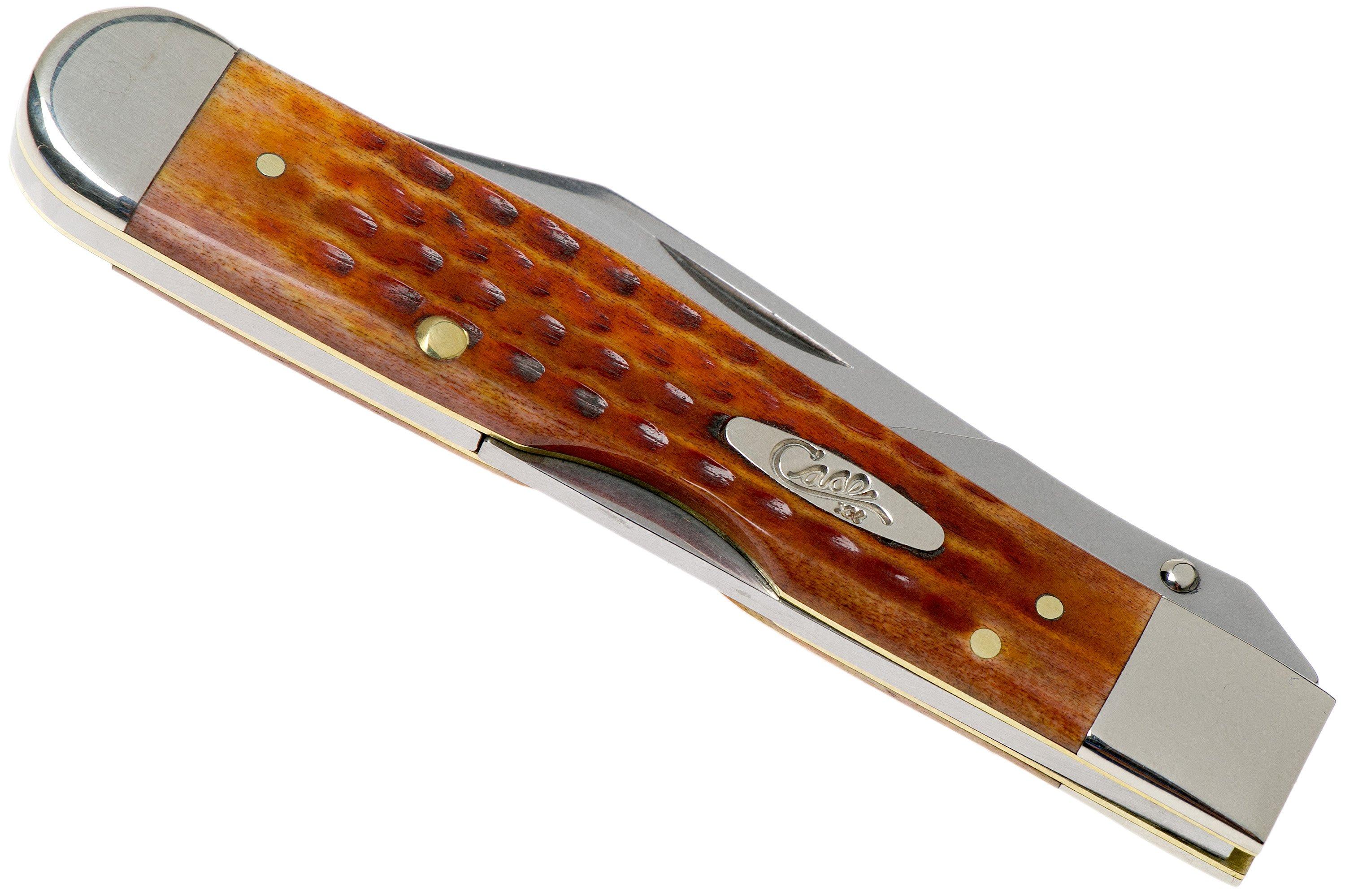 Case Knives Cheetah Pocket Worn Harvest Orange Bone Corn Cob Jig 07399