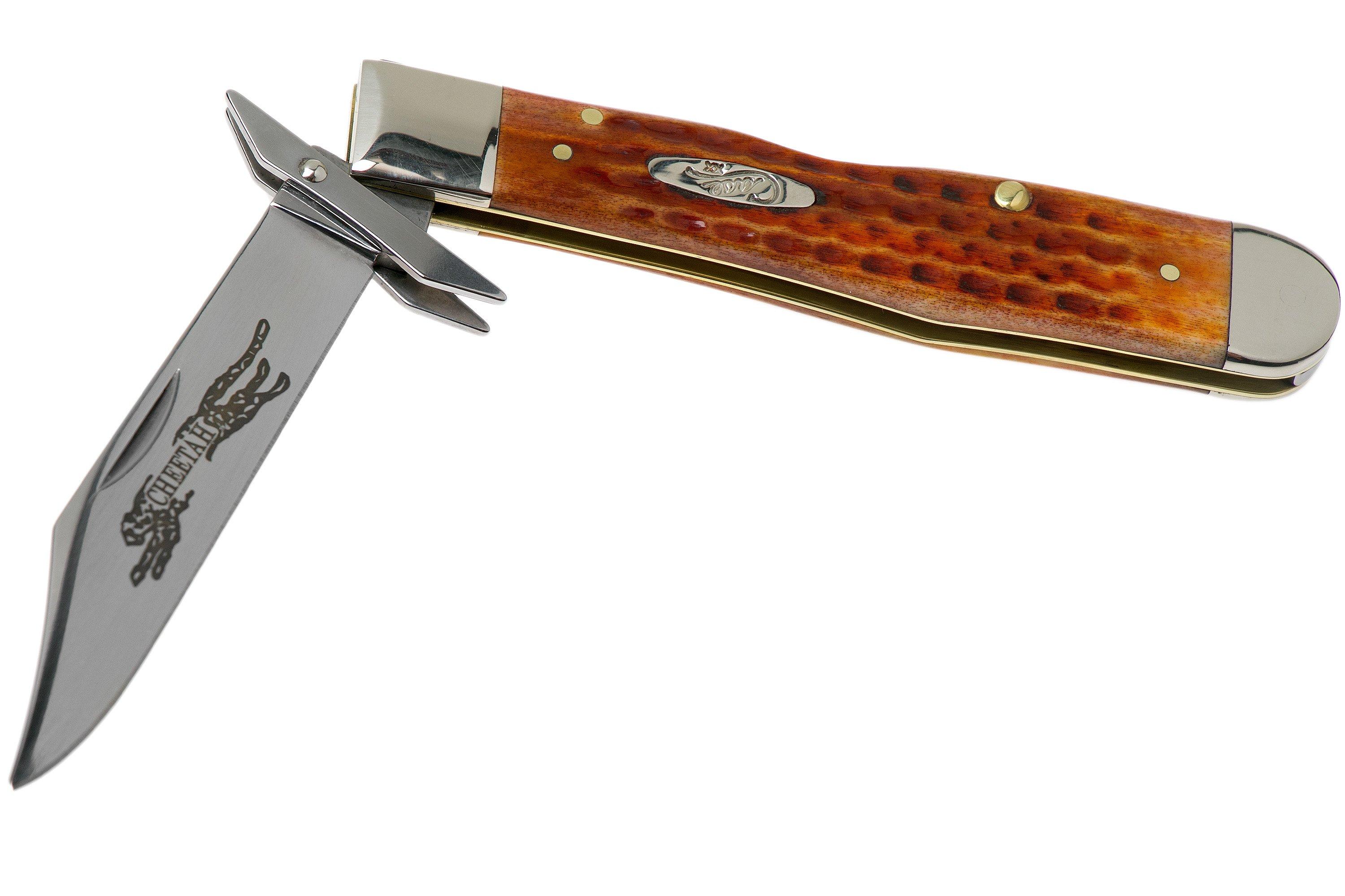 Case Knives Cheetah Pocket Worn Harvest Orange Bone Corn Cob Jig 07399