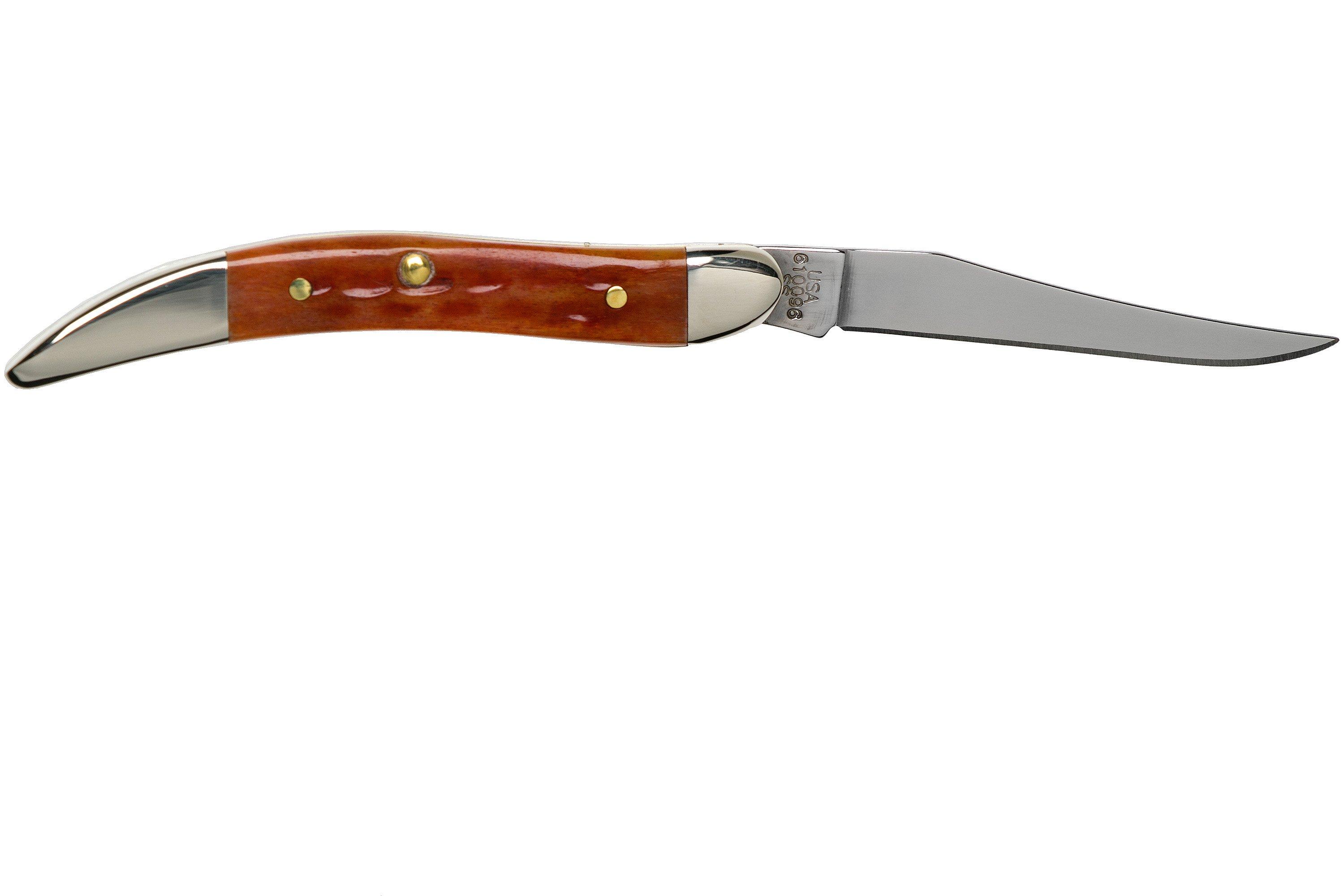 Case Knives Small Texas Toothpick Pocket Worn Harvest Orange Bone Corn