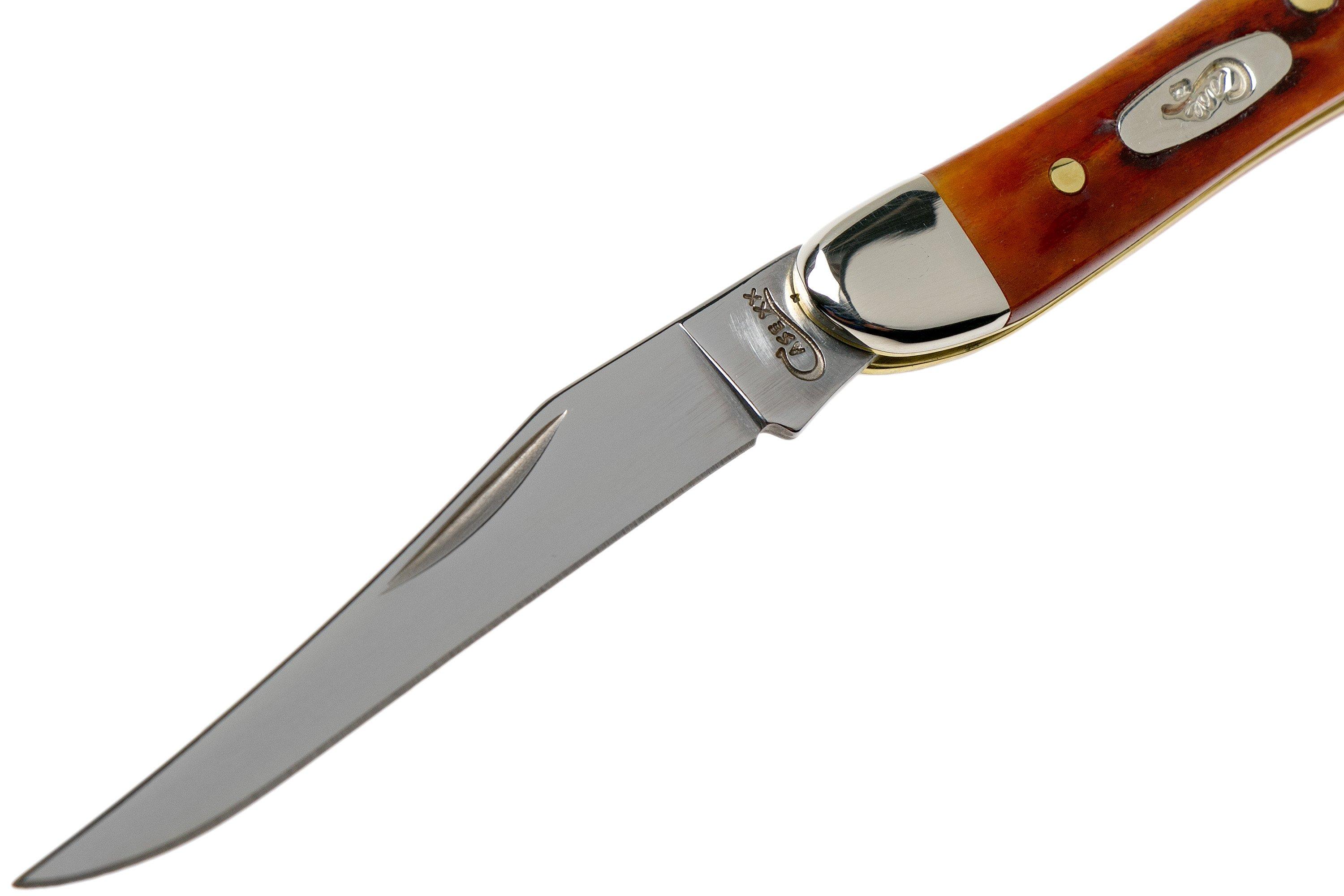 Case Knives Small Texas Toothpick Pocket Worn Harvest Orange Bone Corn