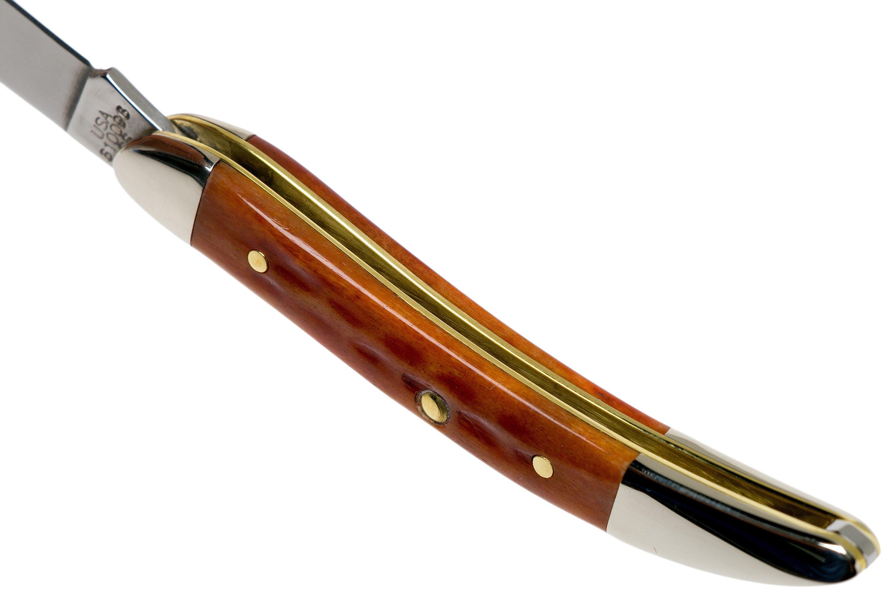 Case Knives Small Texas Toothpick Pocket Worn Harvest Orange Bone Corn