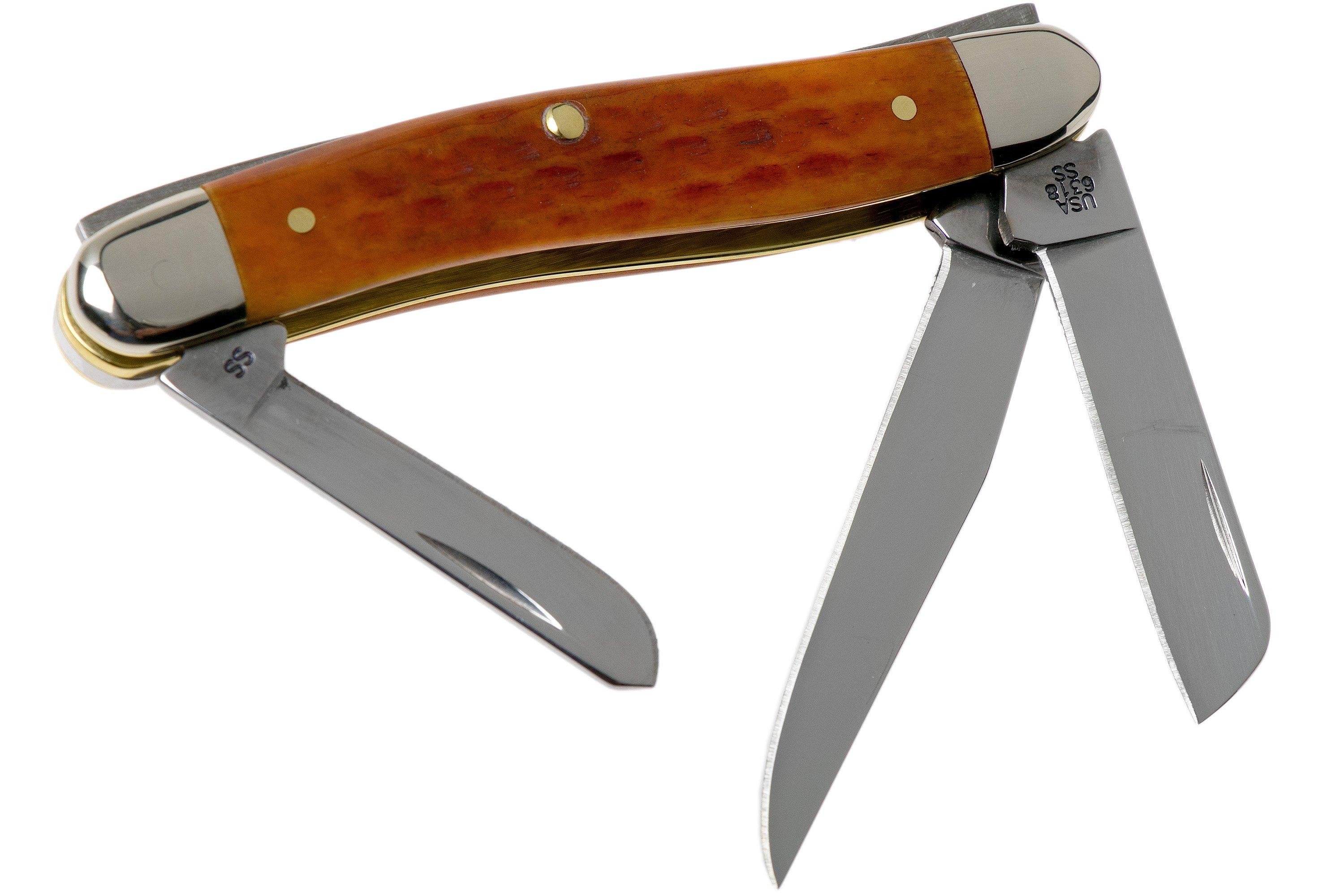 Case Knives Medium Stockman Pocket Worn Harvest Orange Bone Corn Cob Jig 07403, 6318 SS pocket