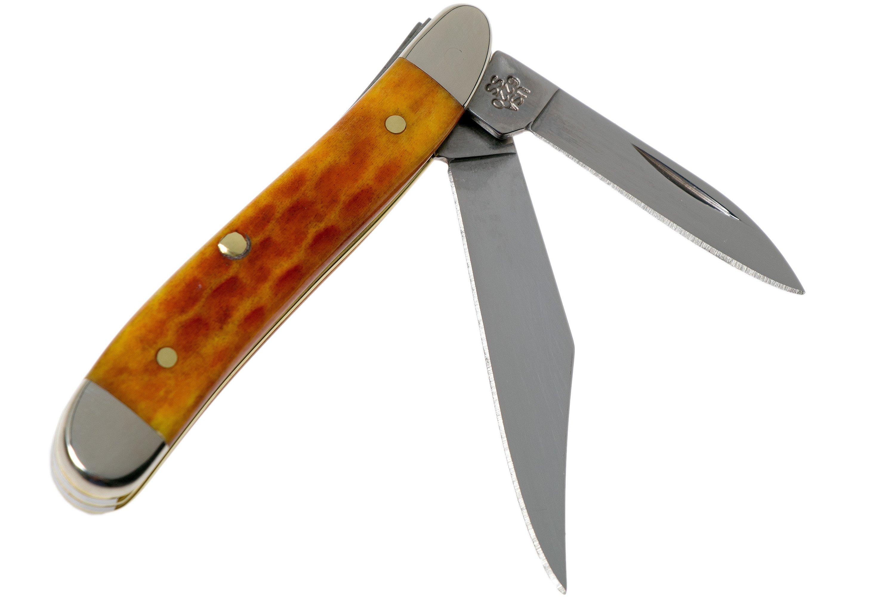 Case Knives Peanut Pocket Worn Harvest Orange Bone Corn Cob Jig 07404