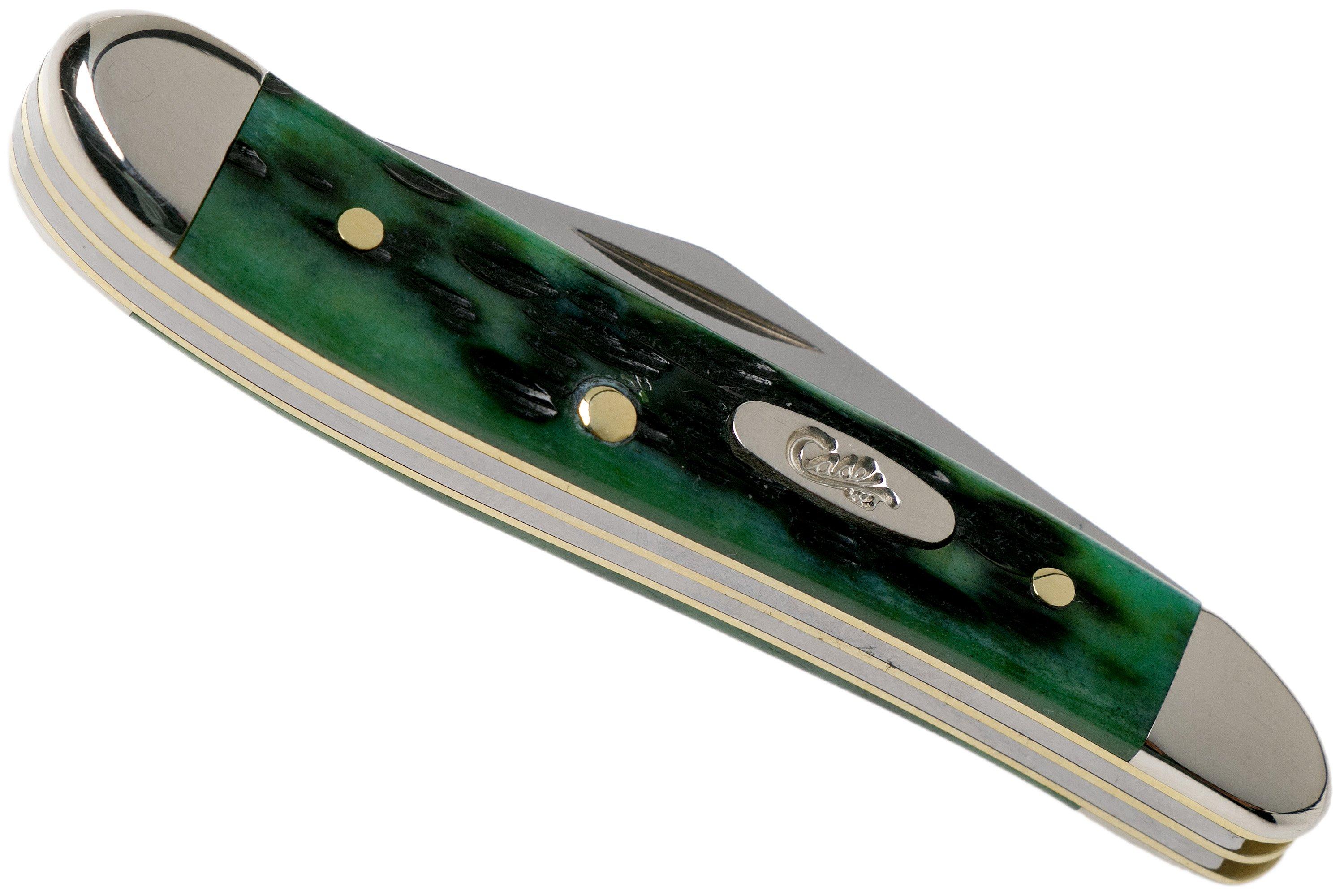 Case Peanut Pocket Worn Bermuda Green Bone, Peach Seed Jig, 09726