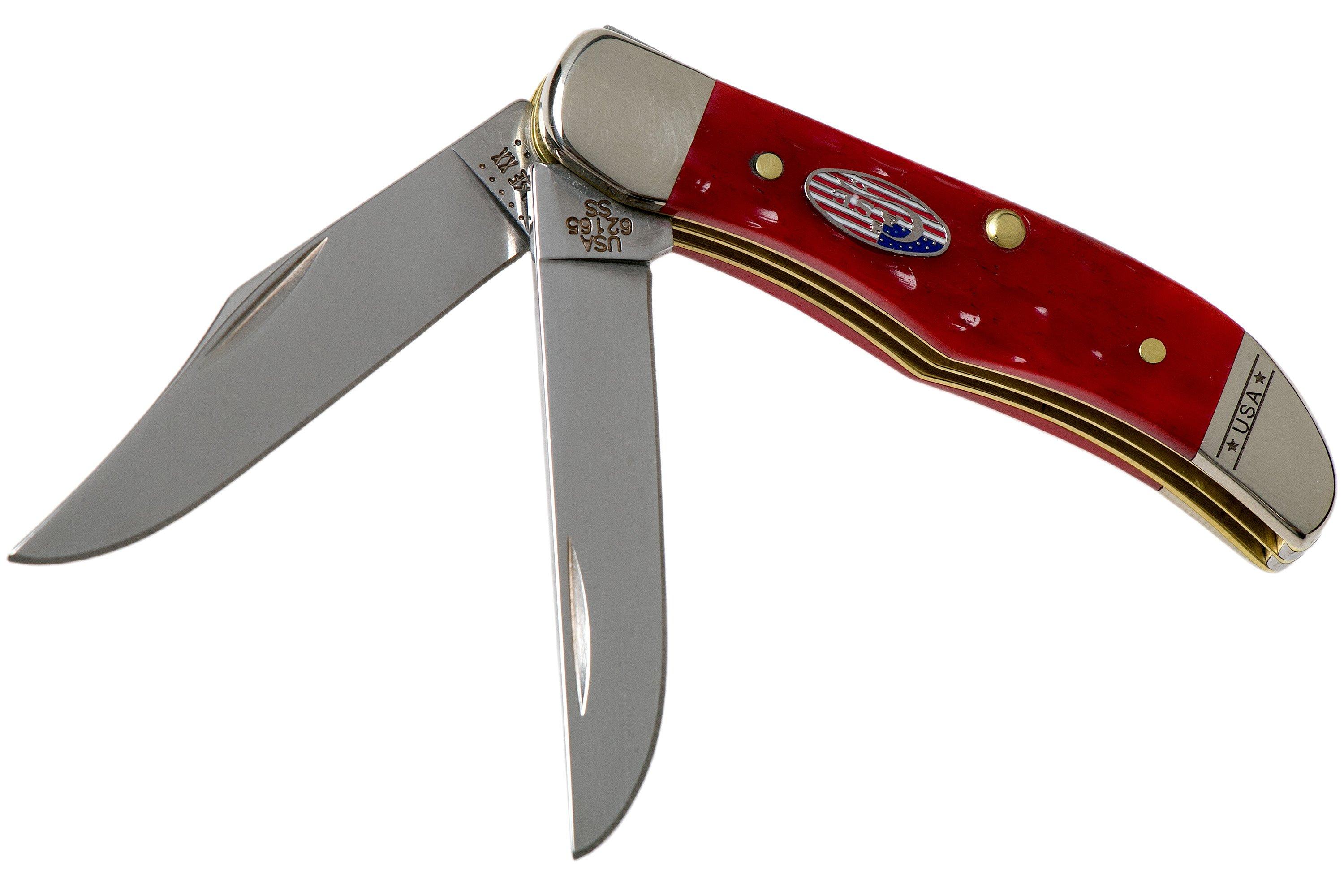 Case Pocket Hunter Red Jigged Bone, 10450, 62165 SS pocket knife