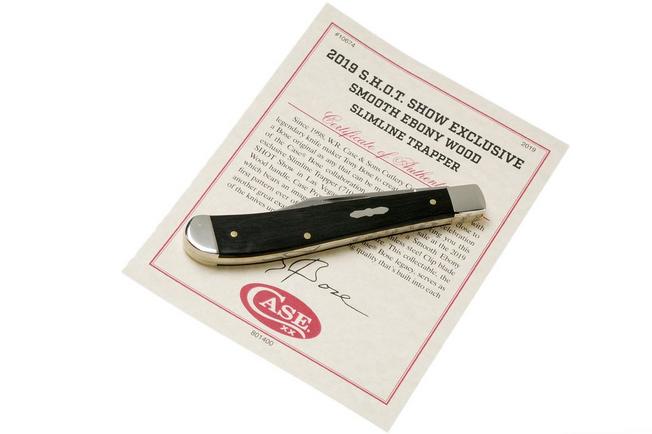 Afbeelding voor Case Smooth Ebony Slimline Trapper 10674 SS, 2019 Shot Show Exclusive, Tony Bose design