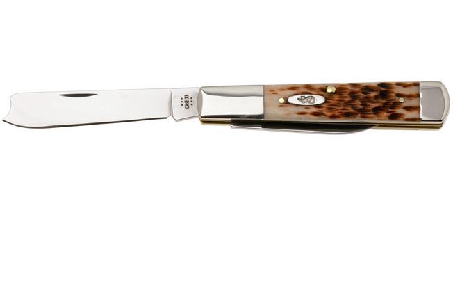 Image for Case Razor Amber Bone, Peach Seed Jig, 10722, 62005RAZ SS pocket knife