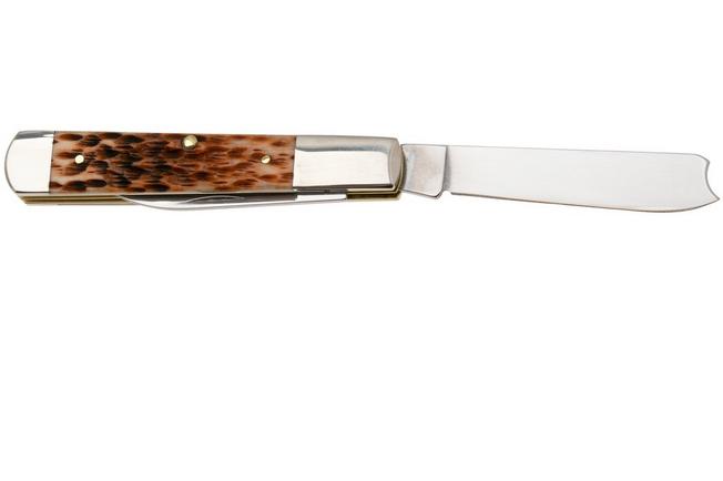 Image for Case Razor Amber Bone, Peach Seed Jig, 10722, 62005RAZ SS pocket knife