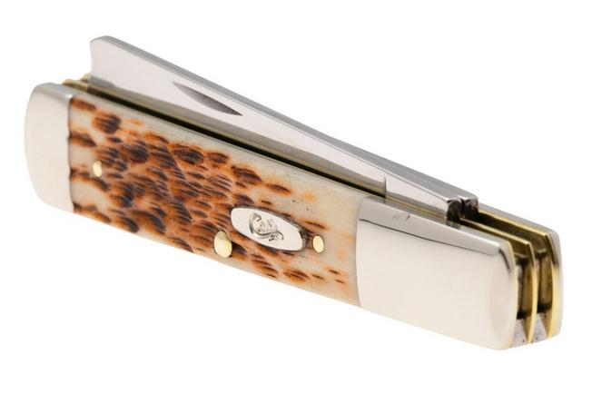 Image for Case Razor Amber Bone, Peach Seed Jig, 10722, 62005RAZ SS pocket knife