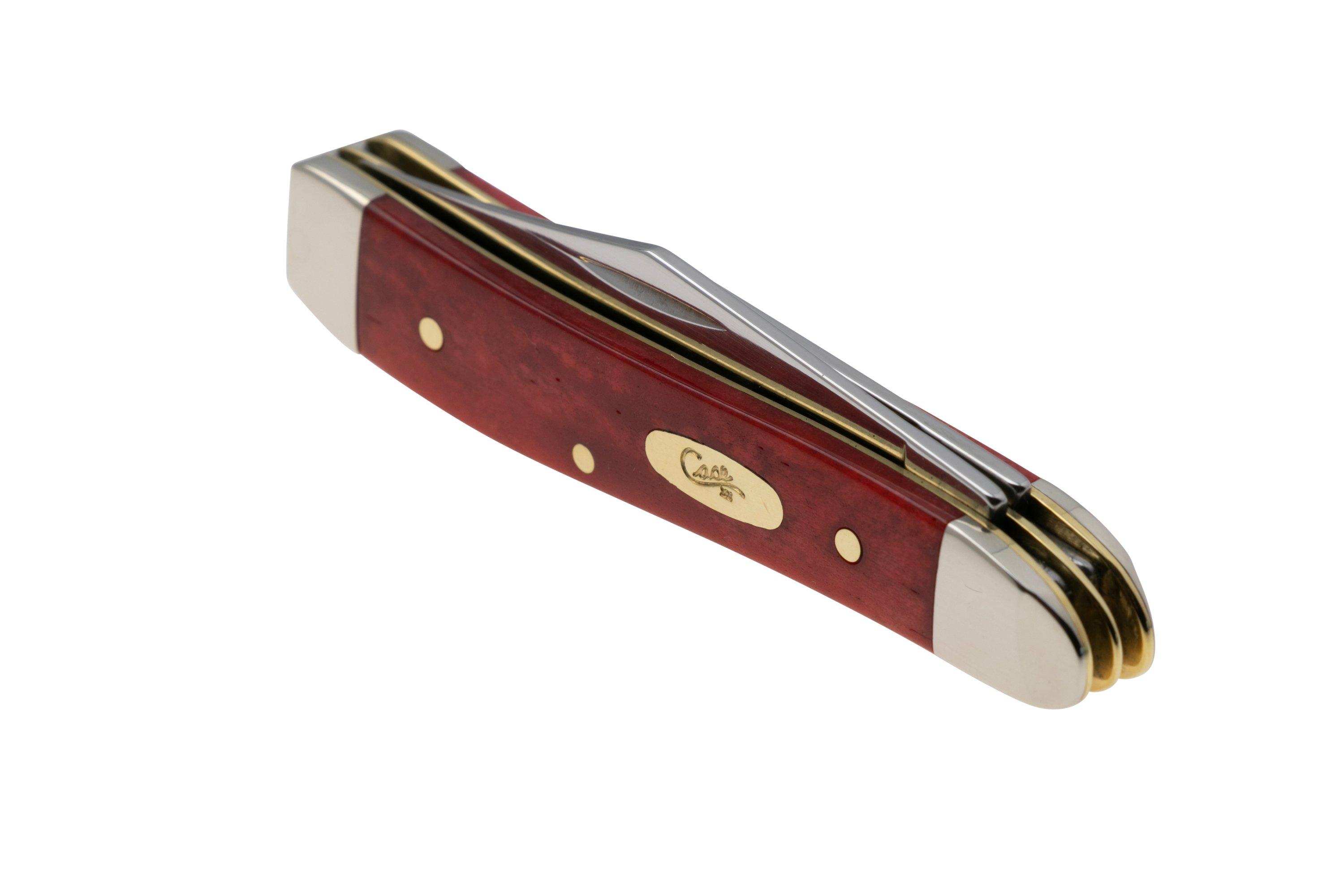 Case Peanut 10763 Smooth Dark Red Bone, Pinched Bolsters 6220 SS pocket