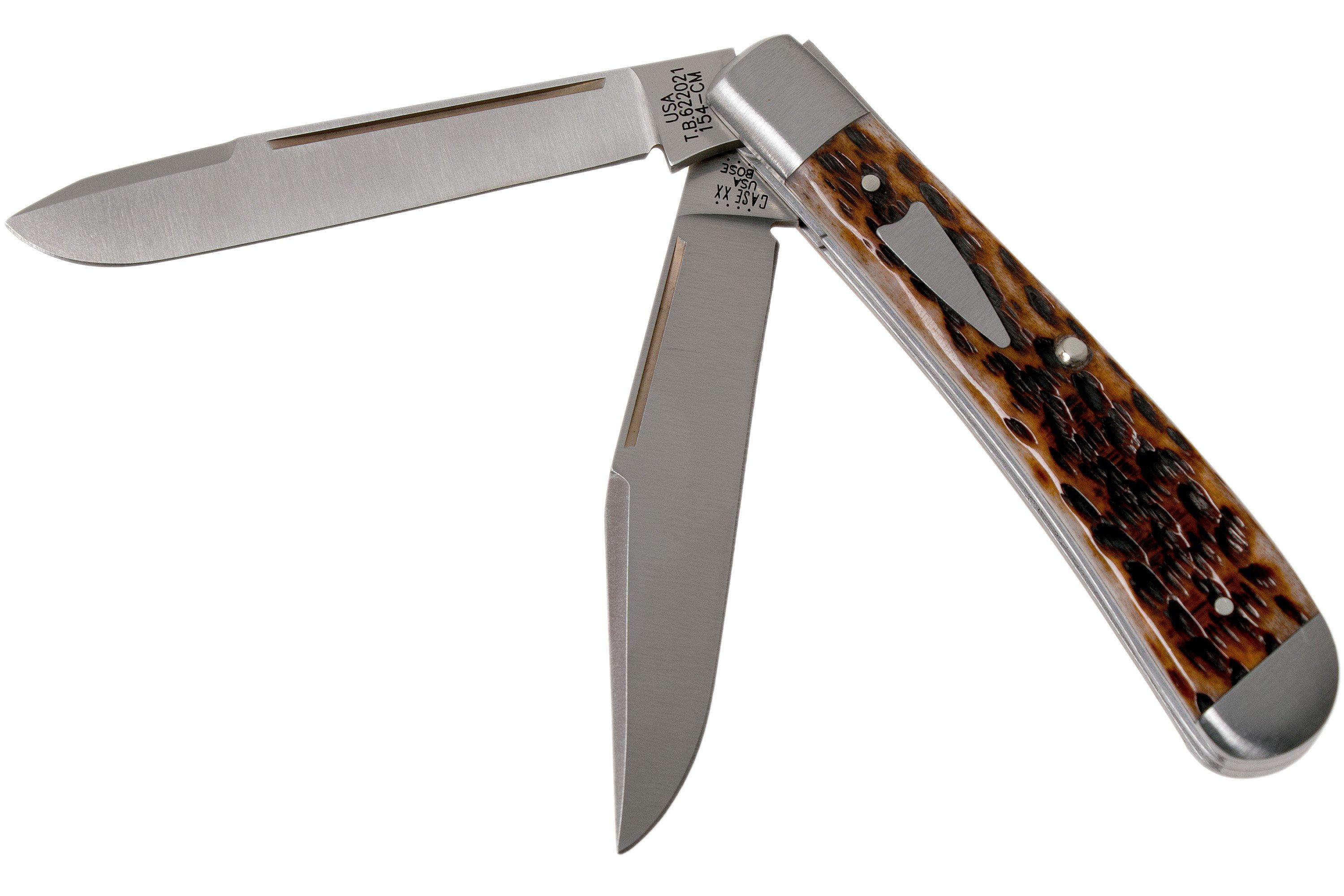 Case HT Trapper, Brown Bone, 154CM, Peach Seed Jig, 10774