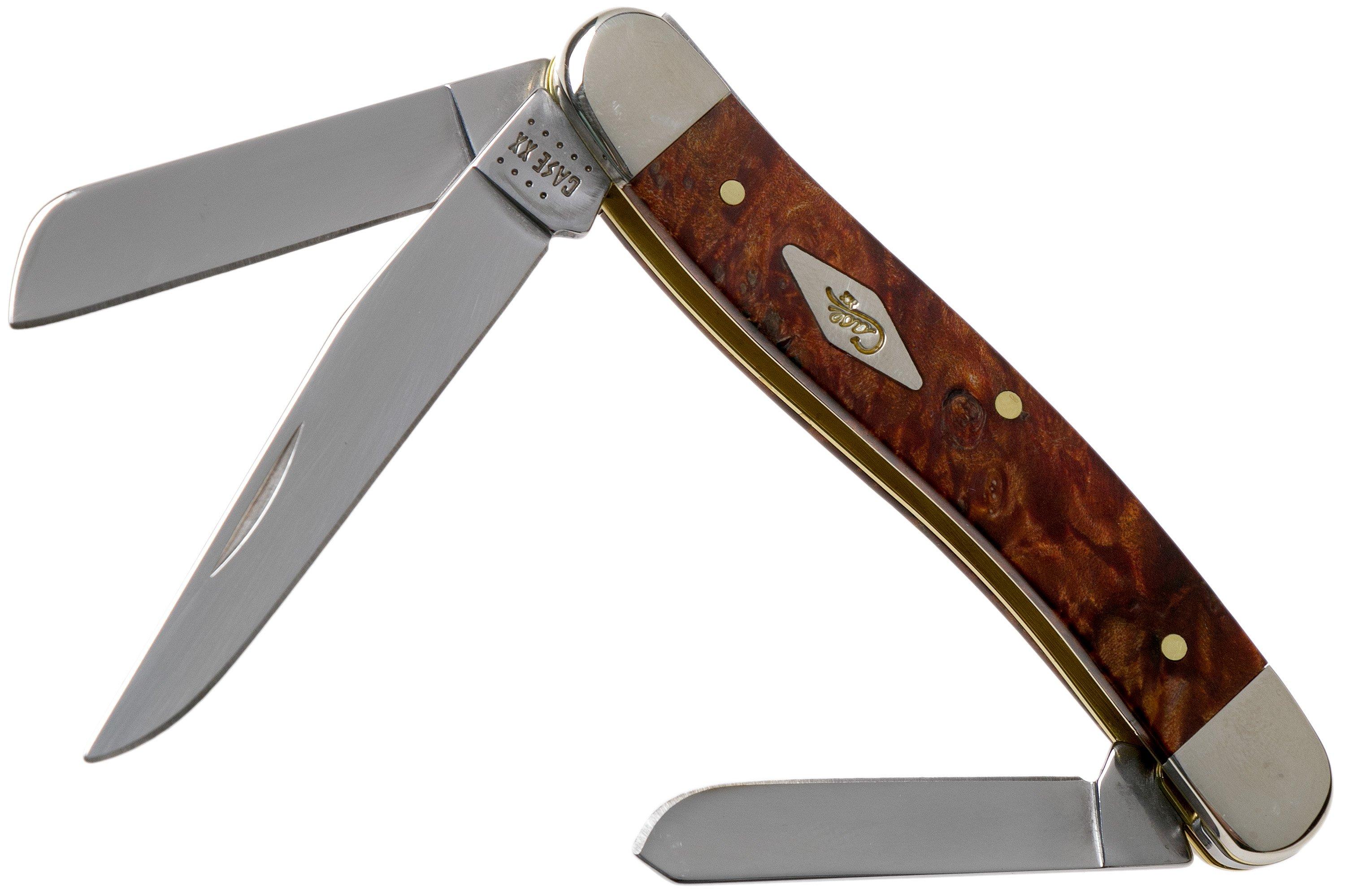 Case Medium Stockman Autumn Maple Burl Wood, 11541, 7318 SS pocket knife Advantageously