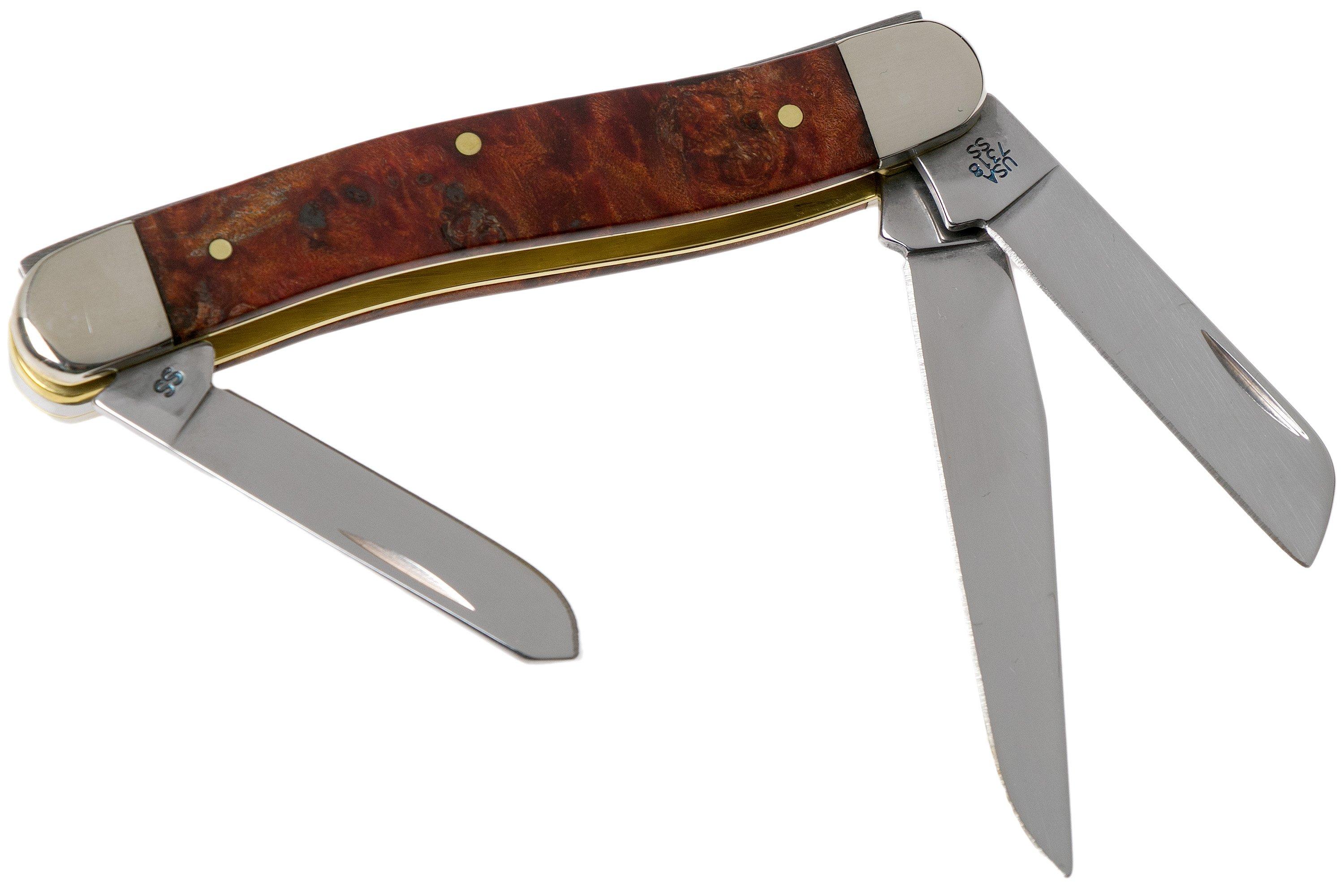 Case Medium Stockman Autumn Maple Burl Wood, 11541, 7318 SS zakmes ...
