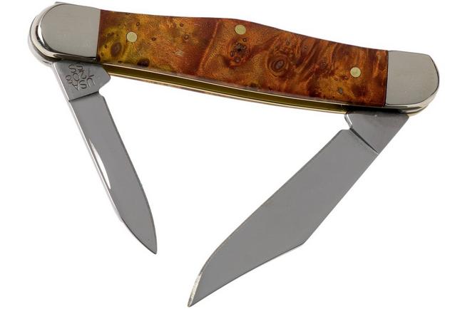 Case Half Whittler Autumn Maple Burl Wood, 11543, 7208 SS pocket knife