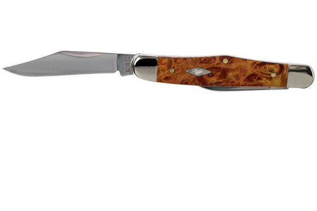 Case Half Whittler Autumn Maple Burl Wood, 11543, 7208 SS pocket knife