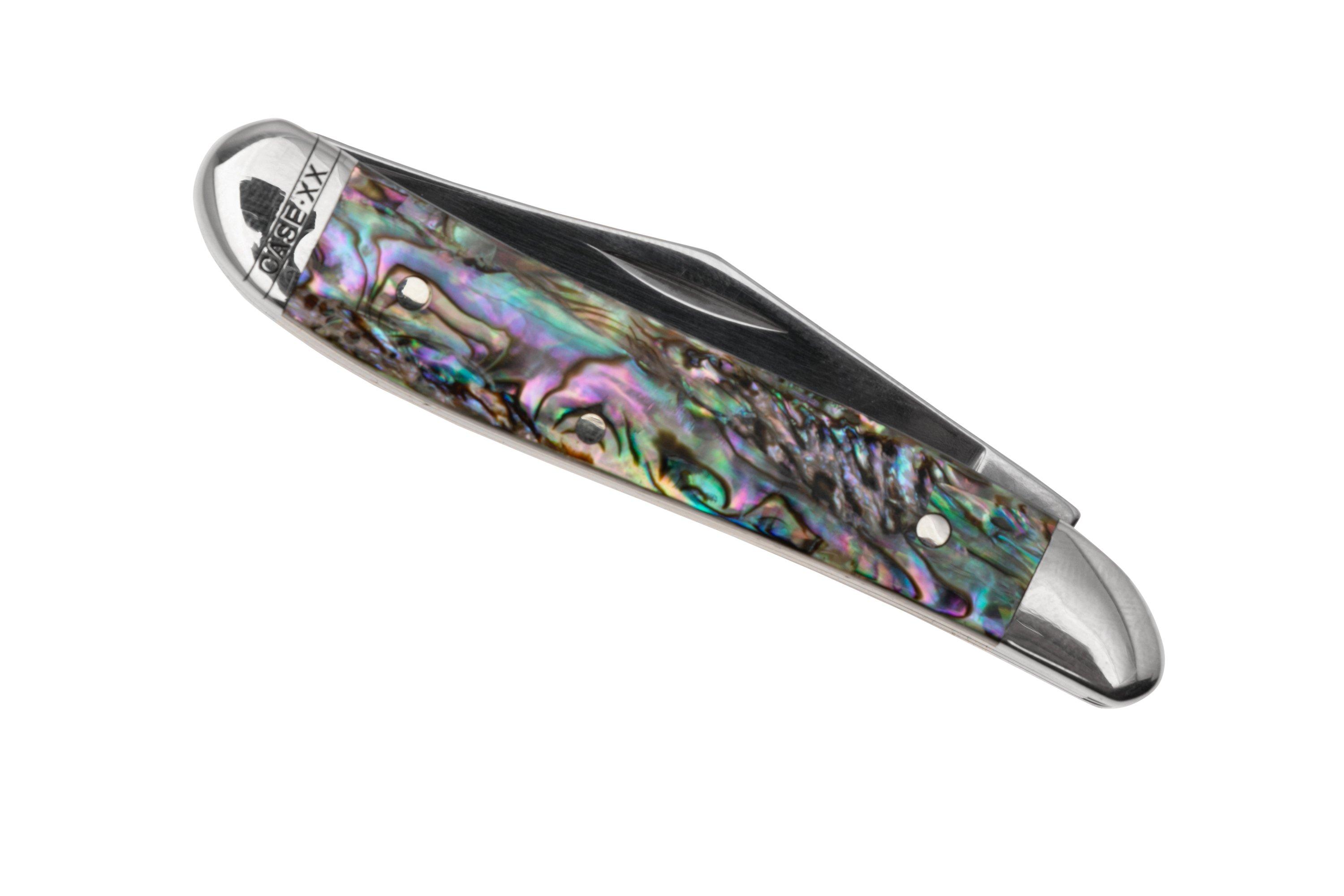 Case Peanut 12025 Smooth Abalone, 8220 Stainless Steel, Velvet Box